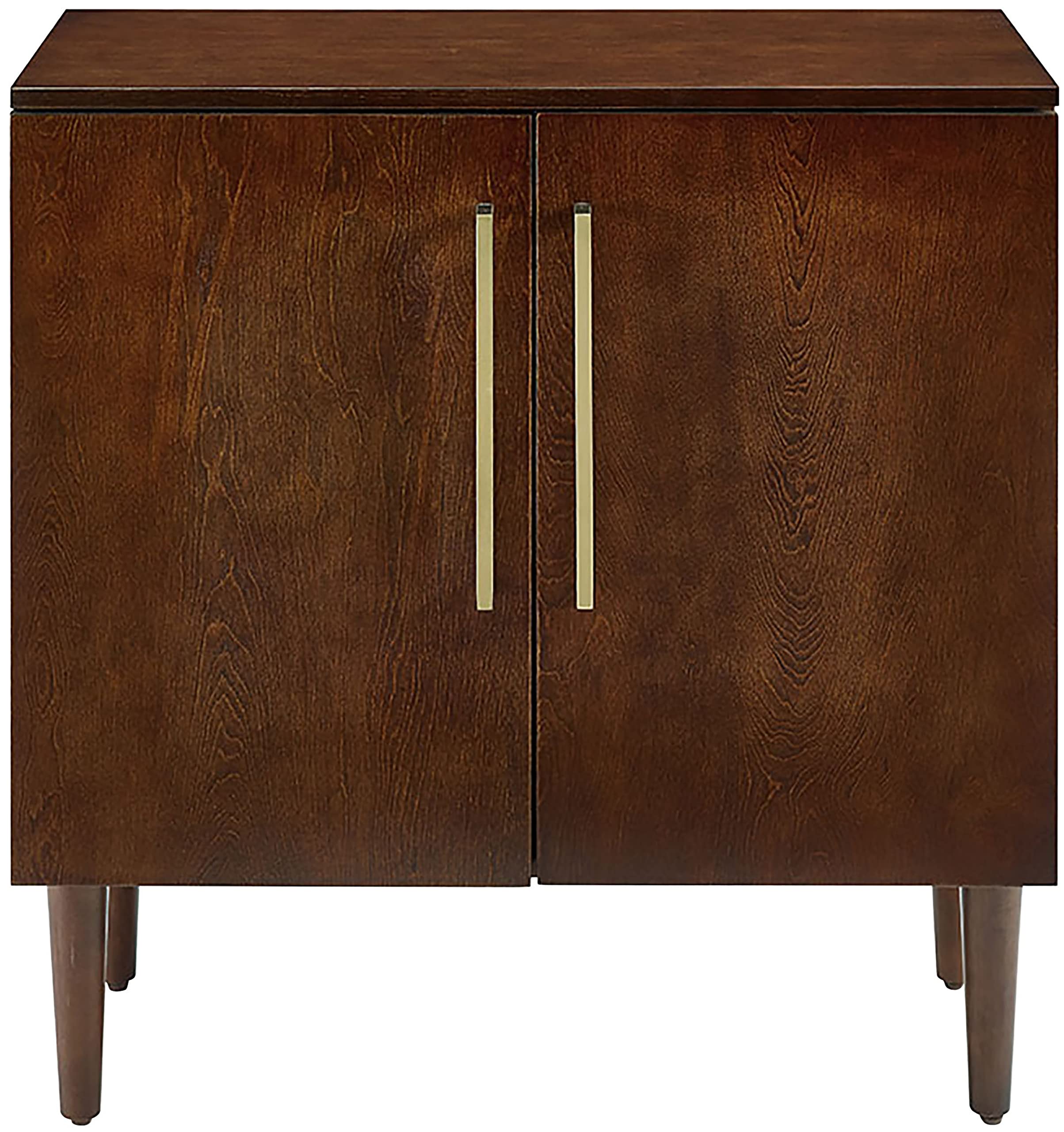 Crosley Everett Mahogany Storage Cabinet & Vinyl Record Player Stand with Records Holder - Perfect for Living Room, Home Theater & Music Room Organization