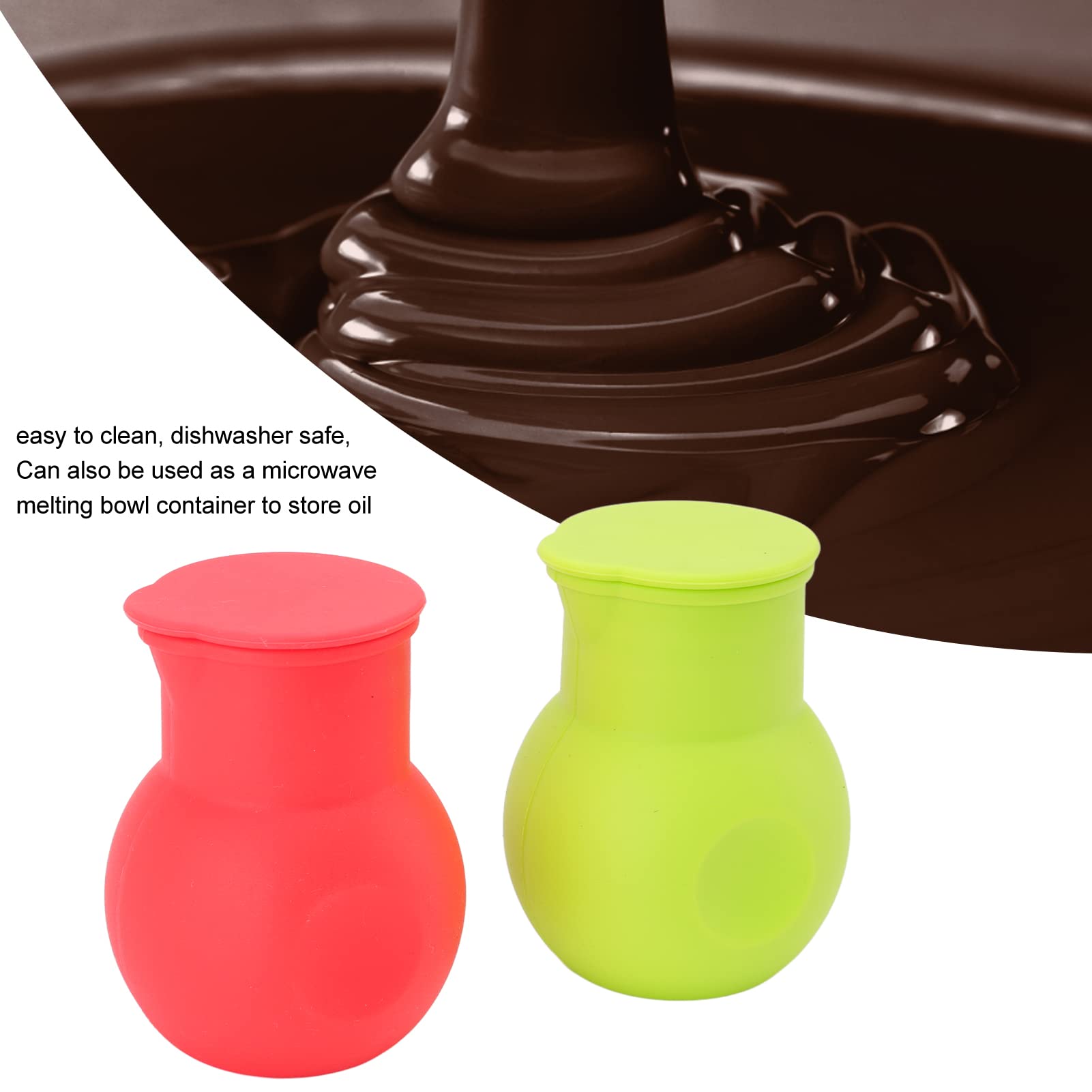 Premium Silicone Chocolate Melting Pot - Microwave Safe DIY Candy Maker, Candle Wax Melter for Baking, Heating Butter, Cheese & Chocolate (Great for Home Baking, Candy Making & Candle Crafting)