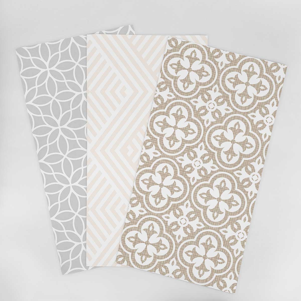Geometric Wallpaper Samples for Bathroom - Modern Peel & Stick Wallpaper Designs - Perfect for Bathroom Renovation, Accent Walls & Home Decor
