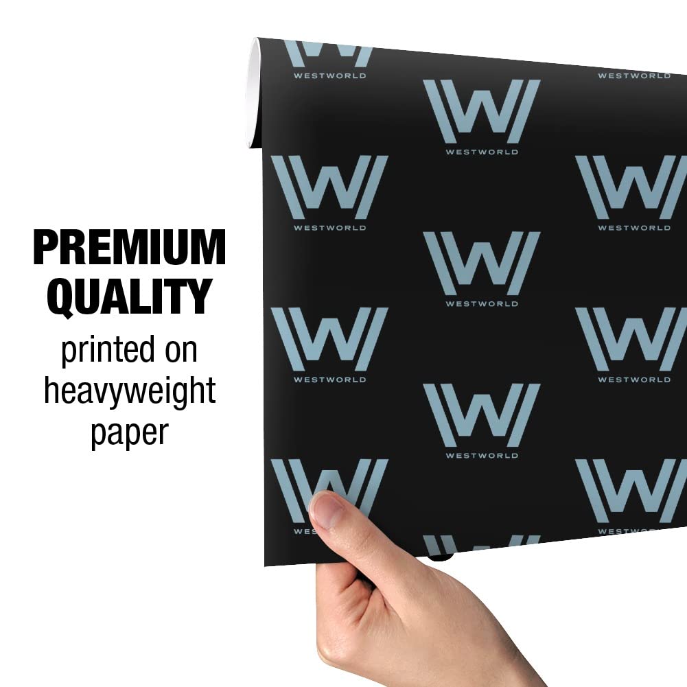 GRAPHICS & MORE Westworld Logo Gift Wrap Wrapping Paper Rolls - Premium Quality for Birthday, Christmas & Party Presents - Perfect for TV Show Fans & Sci-Fi Lovers