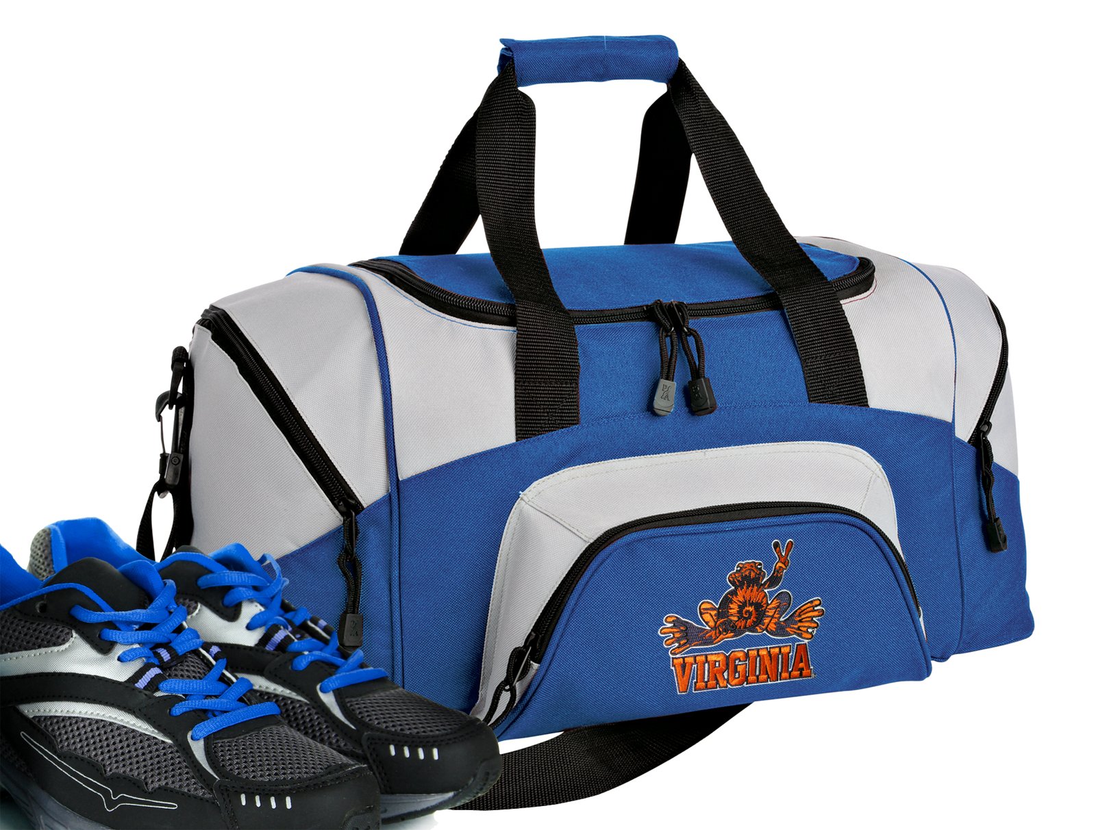 UVA Peace Frog Small Travel Gym Bag - University of Virginia Workout Duffel for College, Sports & Travel - Perfect for Campus, Gym & Weekend Getaways