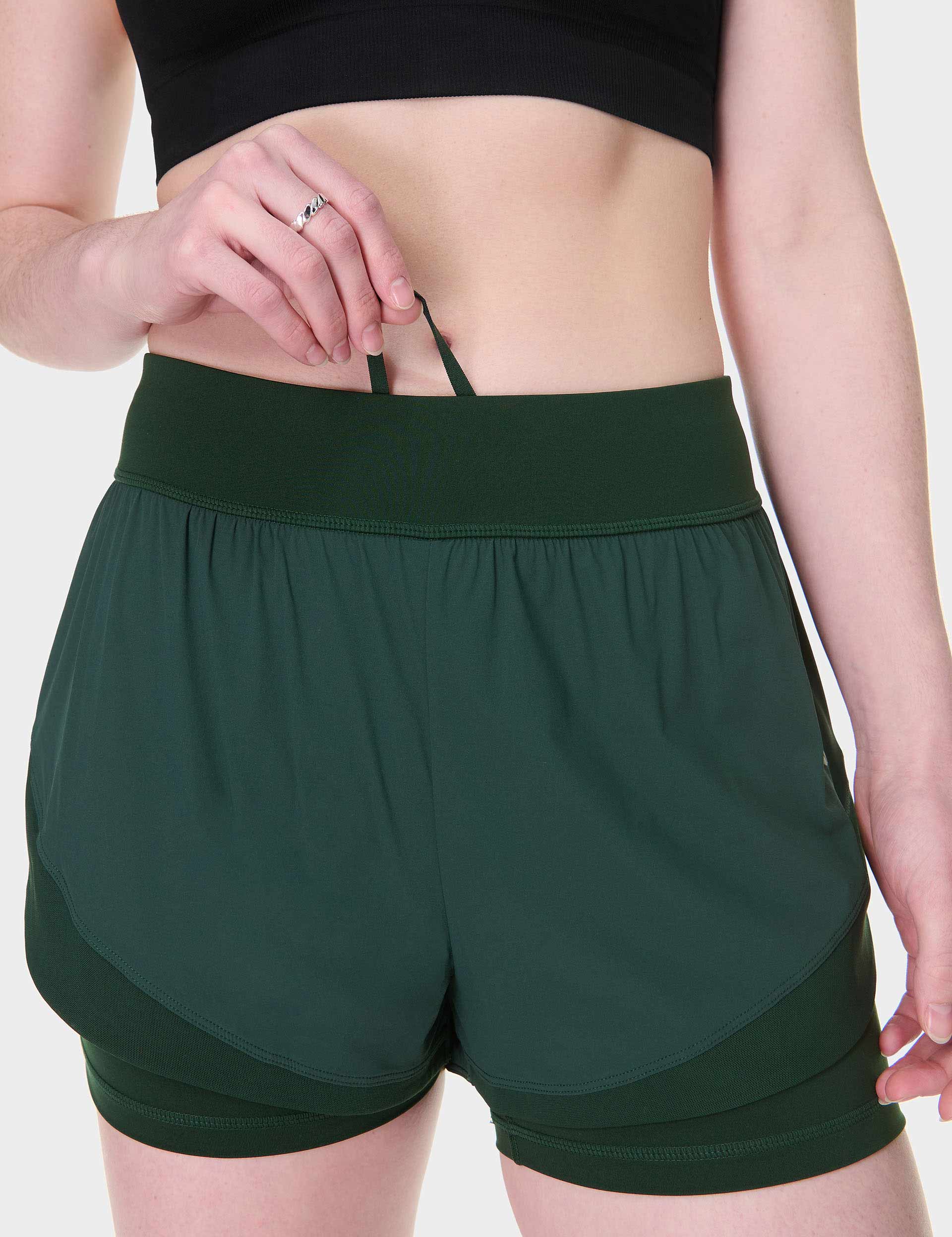 Tempo Run Shorts for Men & Women - Lightweight Cedar Green Running Shorts with Pockets | Perfect for Jogging, Gym Workouts & Outdoor Activities