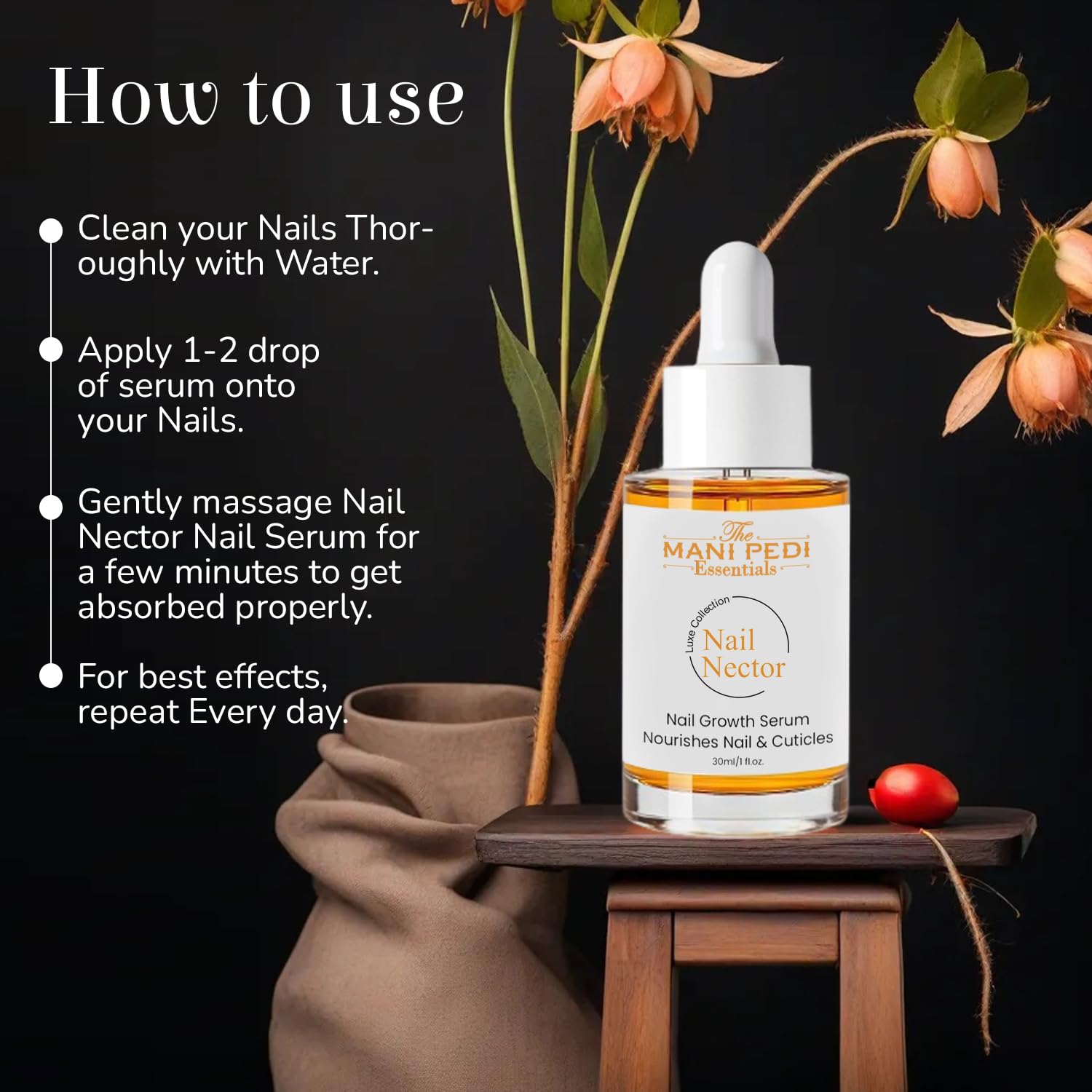 Natural Nail Growth Oil with Rosehip, Jojoba & Almond Oils - Strengthens Nails & Hydrates Cuticles for Faster Growth - 1 Fl Oz - Perfect for At-Home Manicures & Nail Care Routine