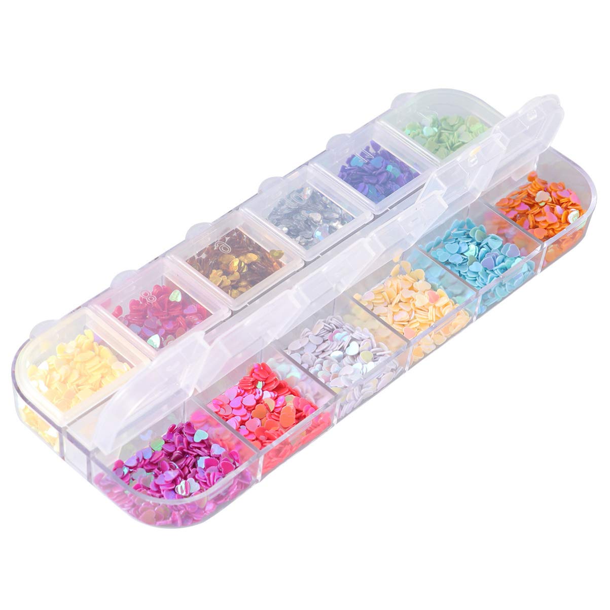 ARTIBETTER 2-Piece Nail Art Glitter Kit - Heart Shaped Sequins, Gemstones & Paillettes for DIY Nail Designs | Perfect for Manicures, Pedicures & Special Occasions
