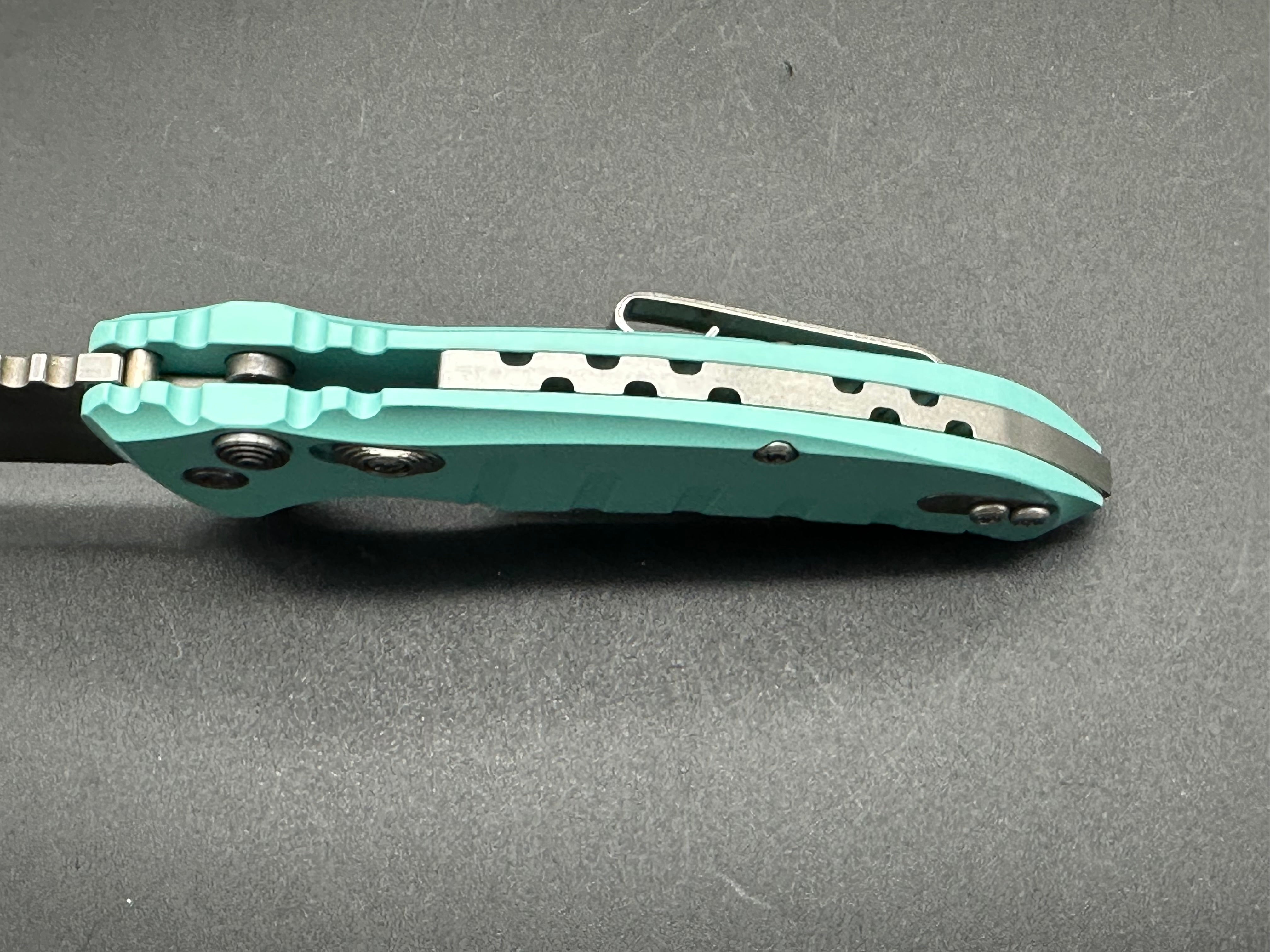 Hogue X1 24123 Microflip Knife - Aquamarine Blue Folding Pocket Knife for EDC, Camping & Outdoor Adventures