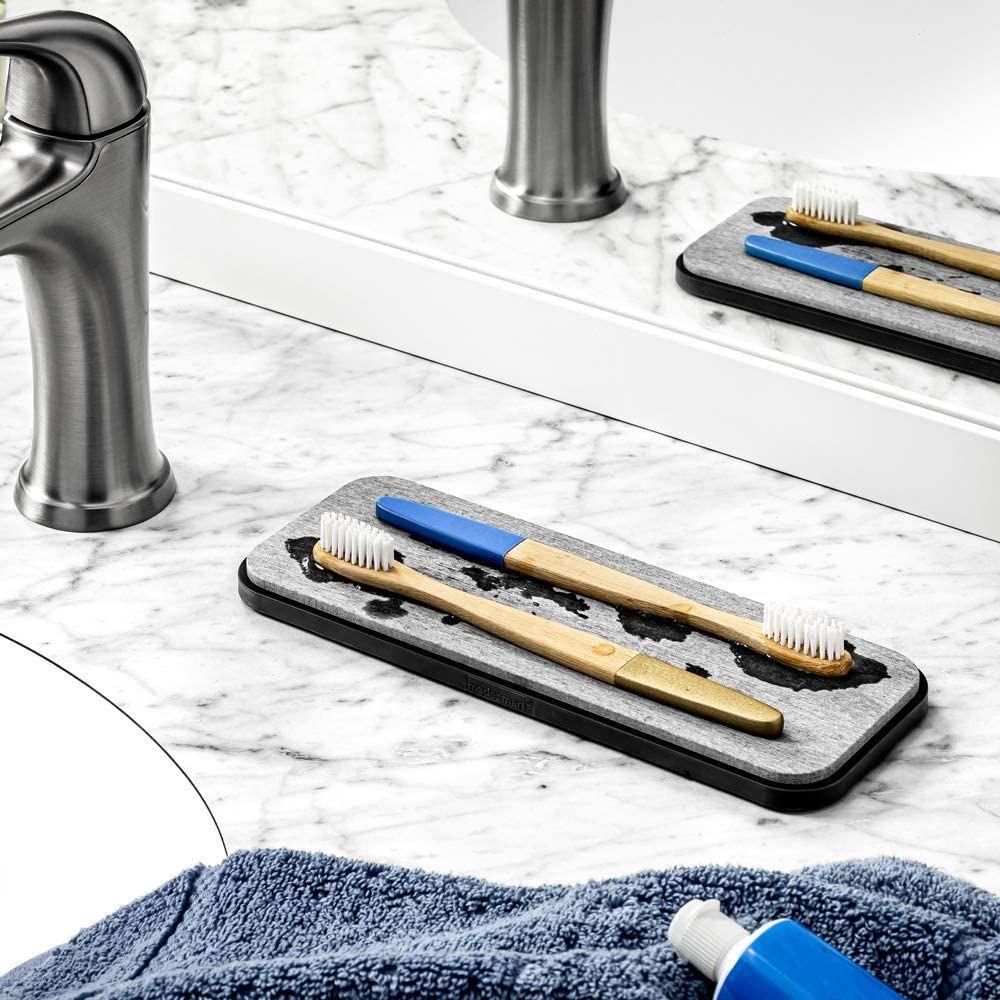 Madesmart Drying Stone Sink Tray - Premium Kitchen Organizer for Dishes, Utensils & Sponges | Perfect for Countertop, Dish Rack & Sink Drain Area | Durable & Stylish Home Decor Accessory