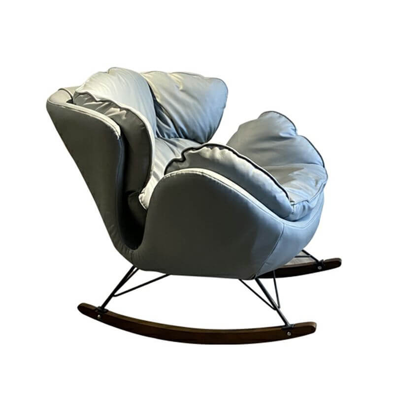 Modern Indoor Rocking Chair with Black Upholstery - Non-Scratch Recessed Arm Design - Perfect for Living Room, Nursery & Relaxation