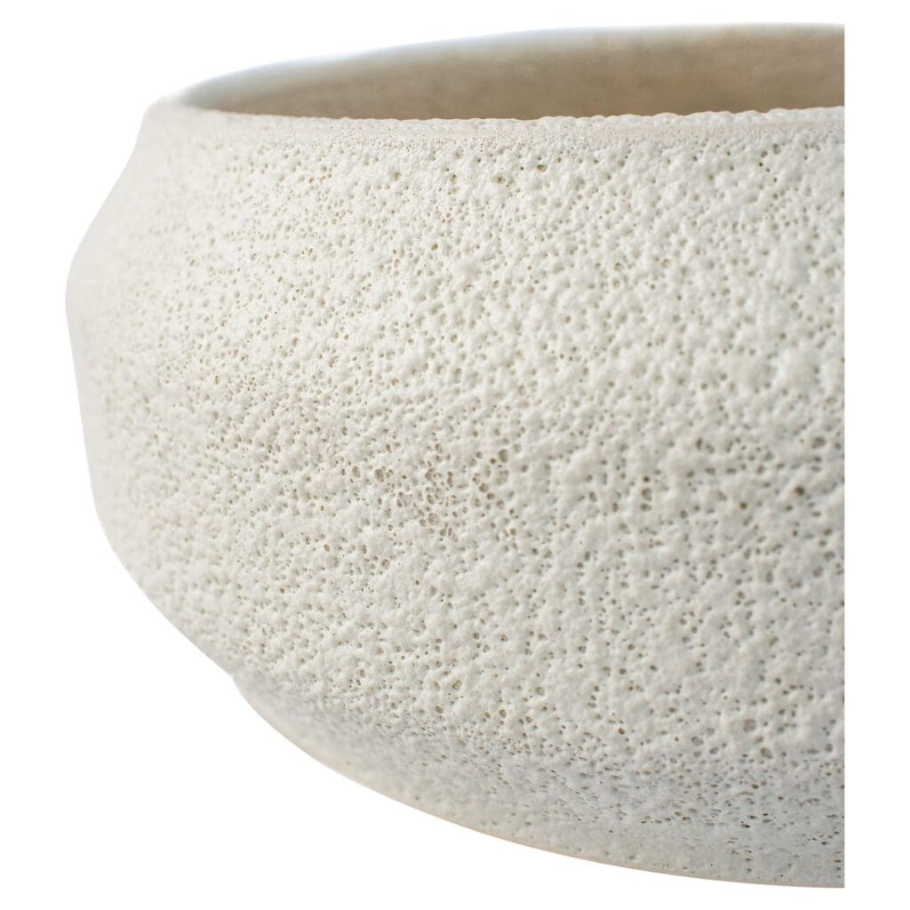 Cyan Design 11778 White onTerra Bowl - Large Porous Ceramic Bowl for Home Decor, Centerpiece & Fruit Display | Perfect for Dining Table, Kitchen Counter & Living Room Decor
