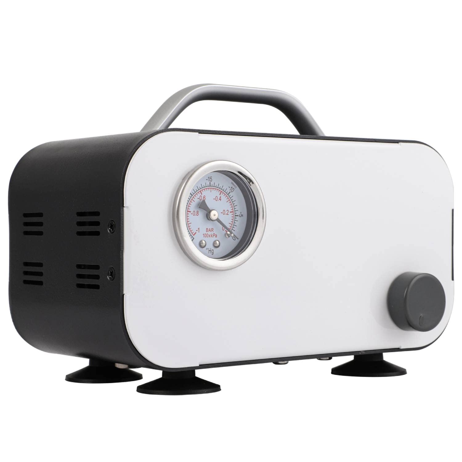 Oil-Free Diaphragm Vacuum Pump for Laboratory Use - 0-15L/min Adjustable Flow Rate, Portable Small Lab Vacuum Filtration System with Rubber Tubing (110V-220V) - Ideal for Chemistry Experiments, Medical Research & Scientific Applications