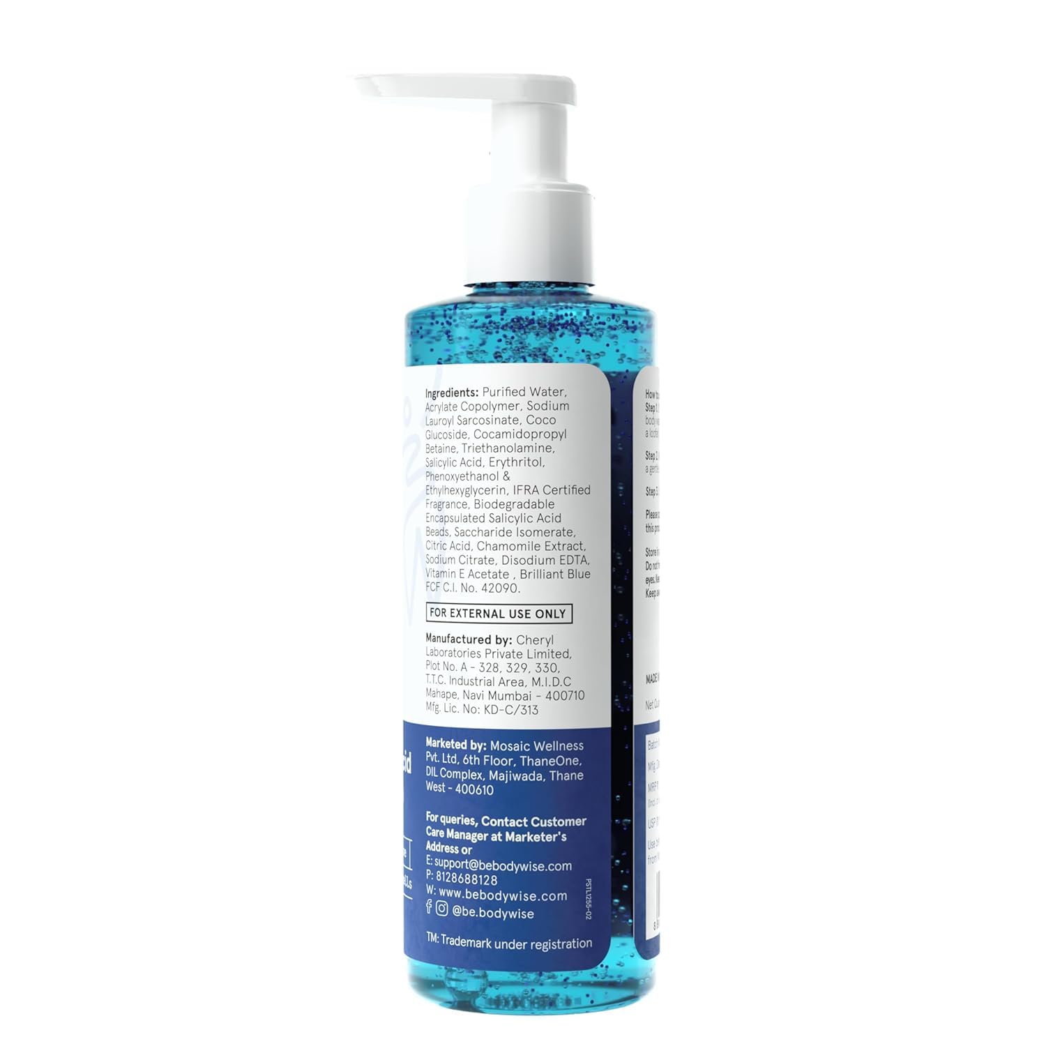 Be Bodywise 1% Salicylic Acid Body Wash for Acne-Prone Skin - 500ml | Prevents Body Acne, Deep Cleanses & Exfoliates | Paraben-Free, SLS-Free Formula | Pack of 2 | Ideal for Shower, Gym & Post-Workout Skincare Routine