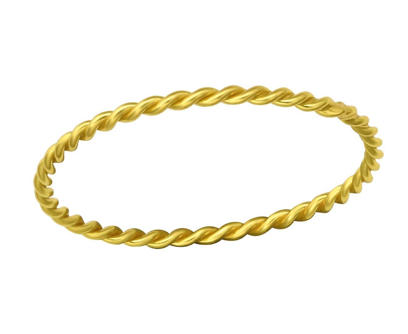 14K Gold Plated Sterling Silver Rope Ring for Women - Dainty Stackable Jewelry Gift for Her - Perfect for Everyday Wear, Date Night & Special Occasions