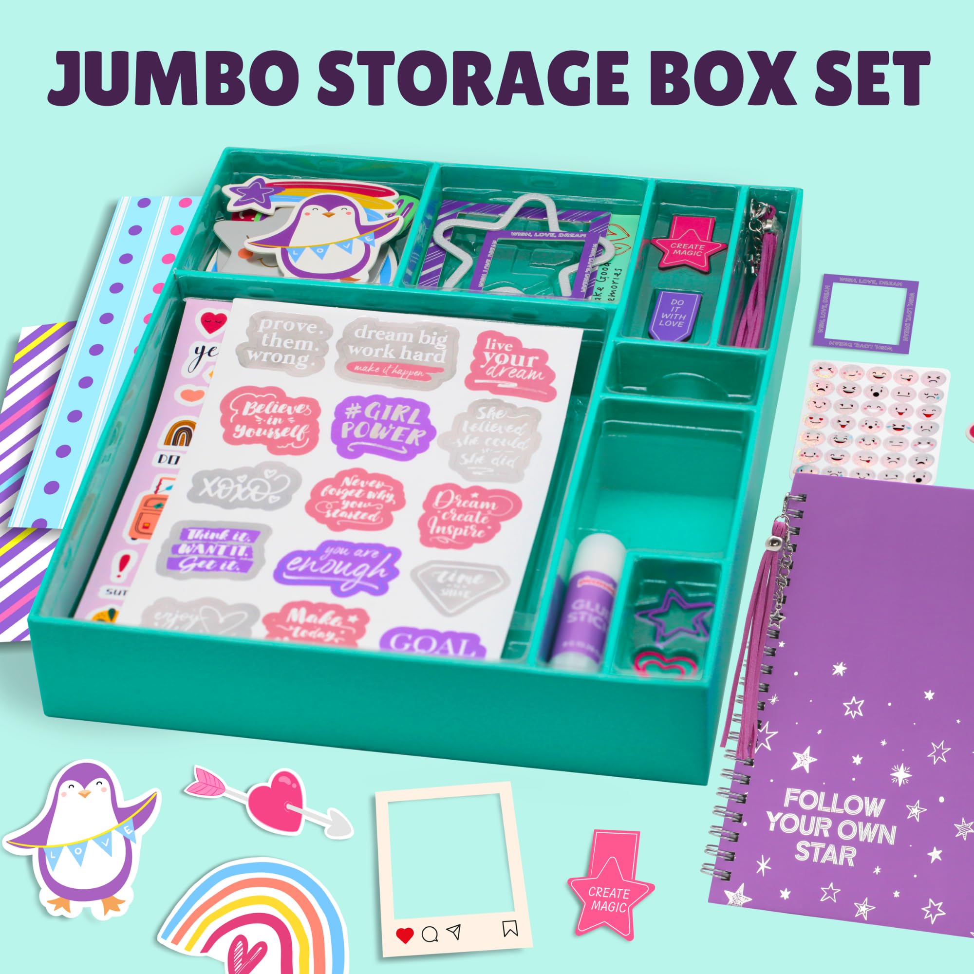 Piccassio DIY Scrapbook Journal Kit for Teens & Girls Ages 15+ - Complete Creative Craft Set with Stickers, Stationery & Art Supplies - Perfect for Memory Keeping, Bullet Journaling & Gift Giving