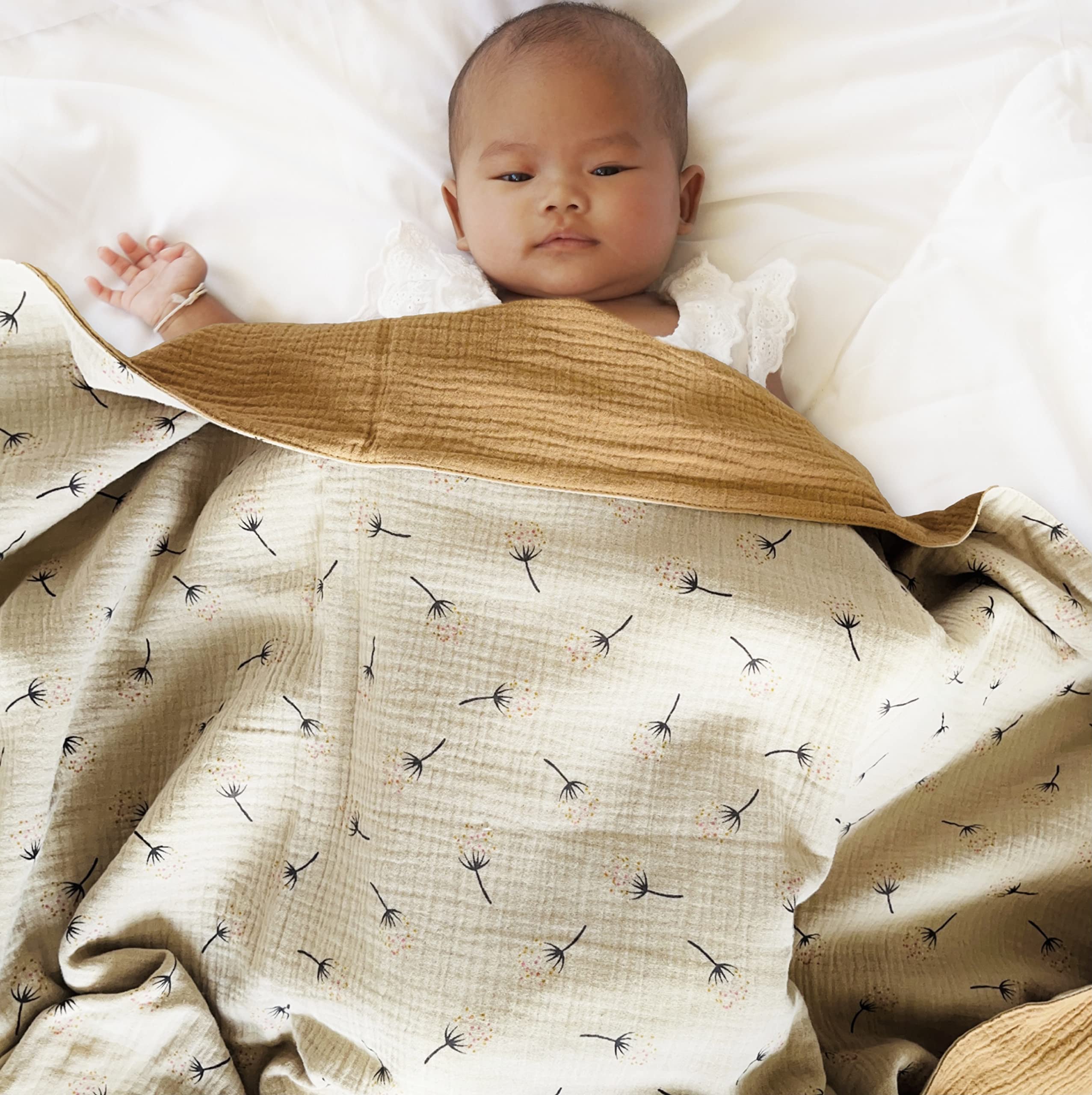 Leyl&Ari Muslin Toddler Quilt - Soft Baby Blanket for Boys & Girls | Organic Cotton Gender-Neutral Newborn Blanket | USA-Made Nursery Essential for Crib, Stroller & Swaddling