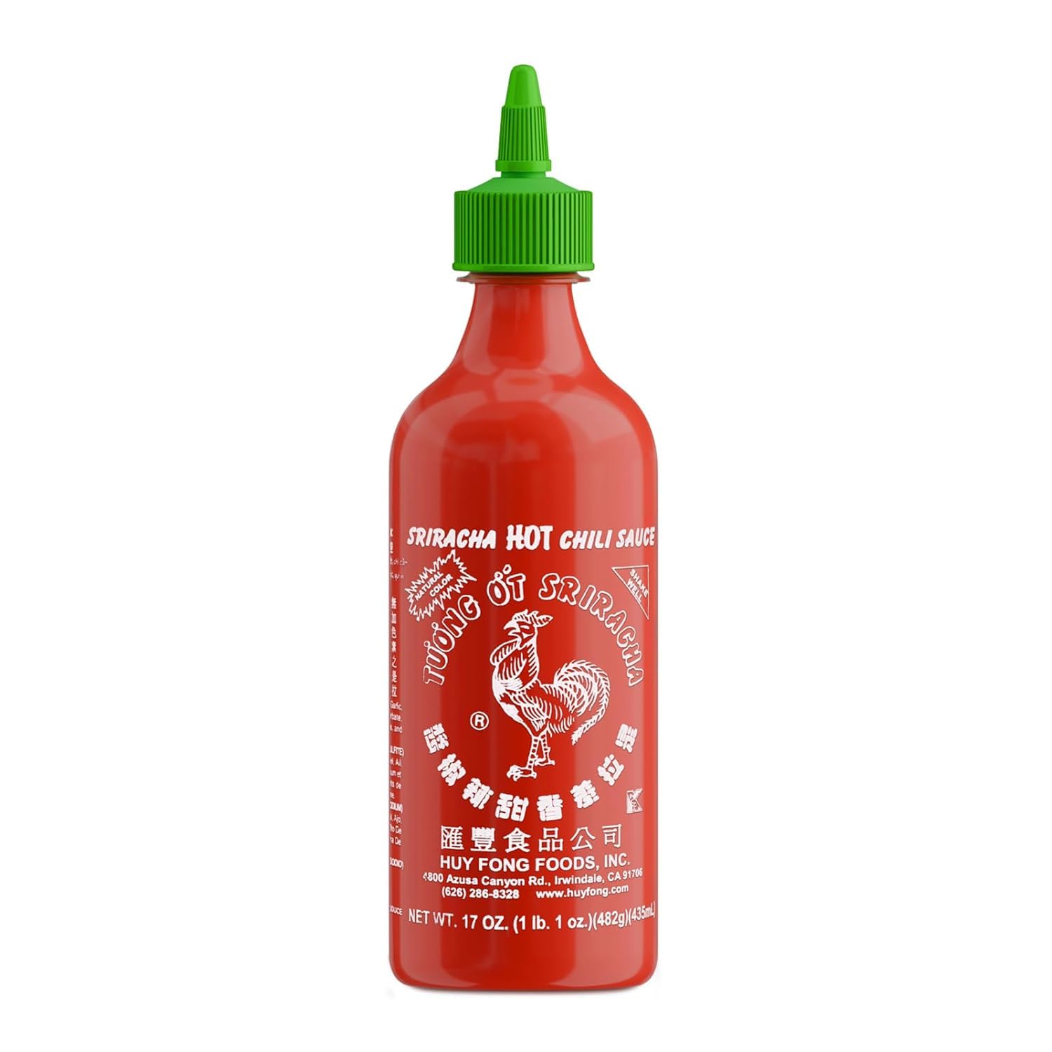 Huy Fong Sriracha Hot Chili Sauce 17oz Bottle - Authentic Thai Style Hot Sauce for Cooking, Pho, Noodles & Asian Dishes - Spicy Flavor Enhancer for Home & Restaurant Use