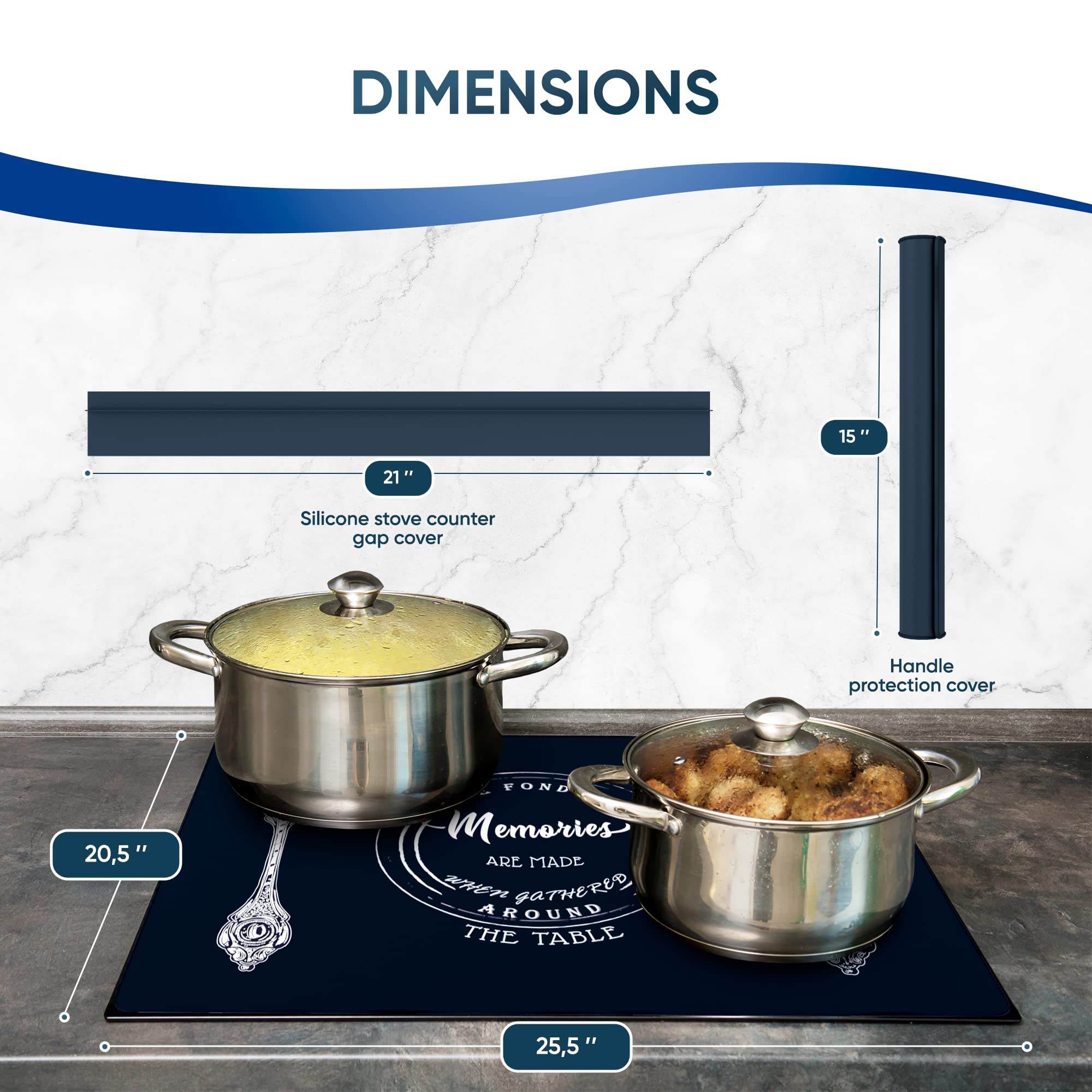 Premium Electric Stove Top Covers with Gap Protection & Oven Handle Covers - Heat-Resistant Glass Cooktop Protector for Ceramic Stoves - Full Stovetop Cover for Kitchen Safety - Perfect for Cooking, Meal Prep & Home Protection