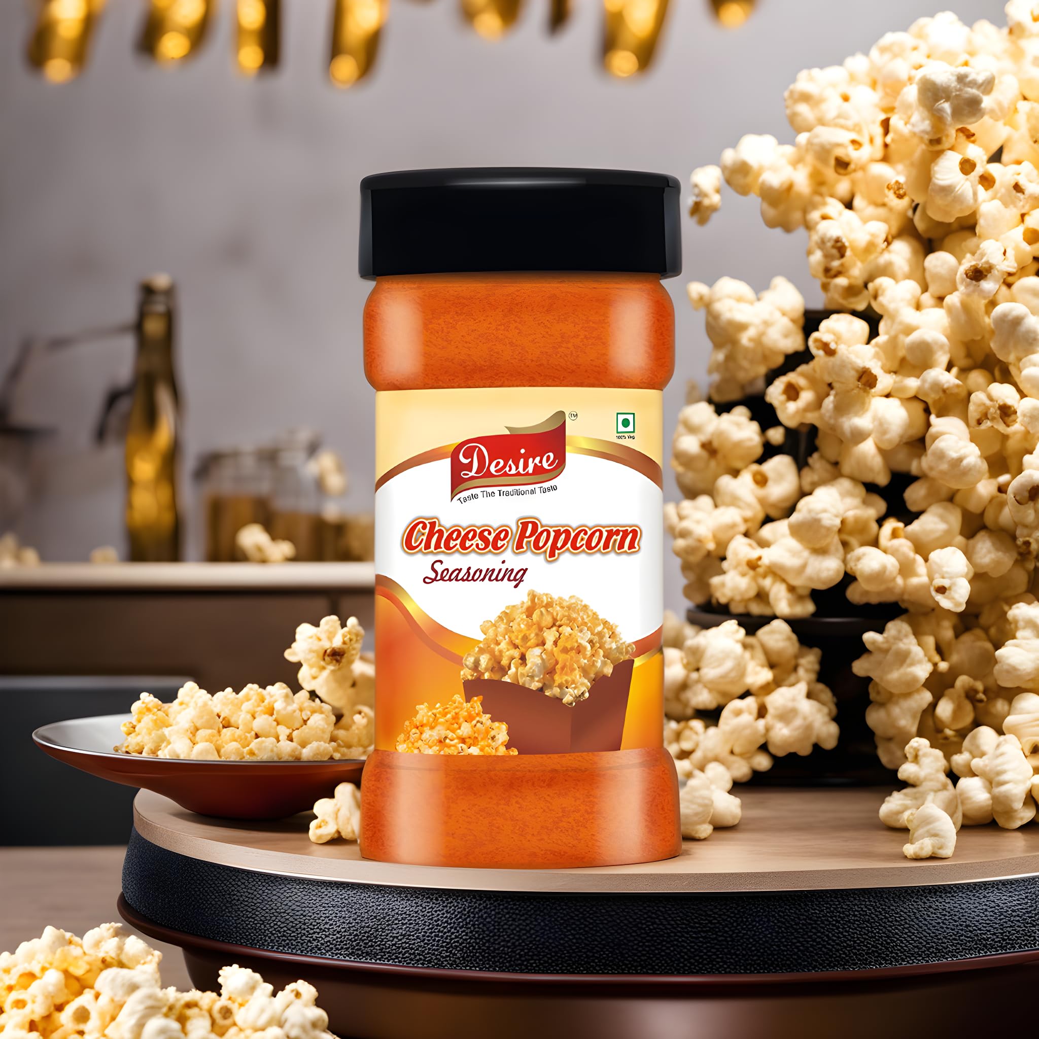 Desire Cheese Popcorn Seasoning Powder - 200g Bulk Cheese Powder for Popcorn, Nachos, Pasta, Pizza & Fries | Perfect for Movie Nights, Parties & Snack Time