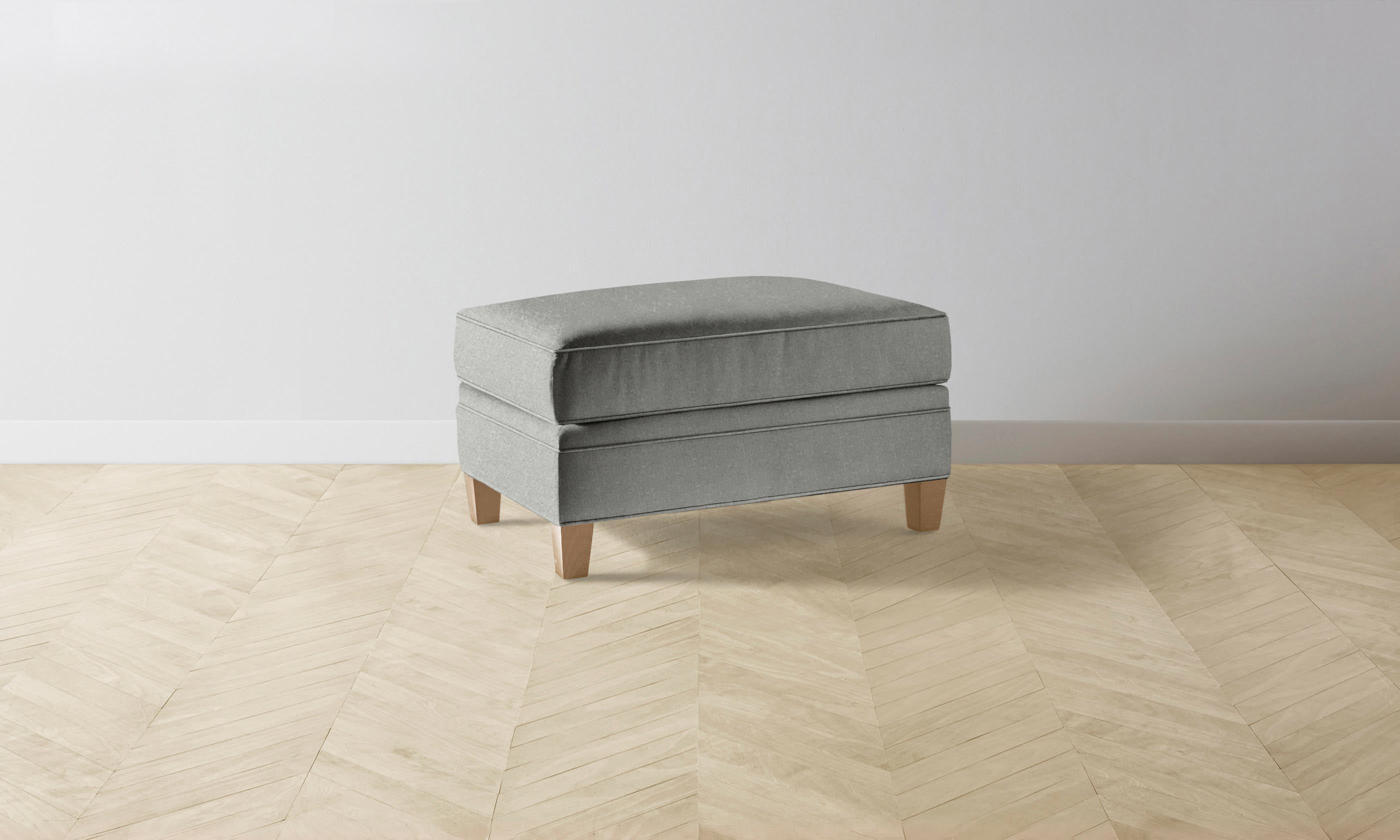 Premium Carmine Ottoman with Merino Granite Upholstery - Stylish & Comfortable Footrest for Living Room, Bedroom, or Office