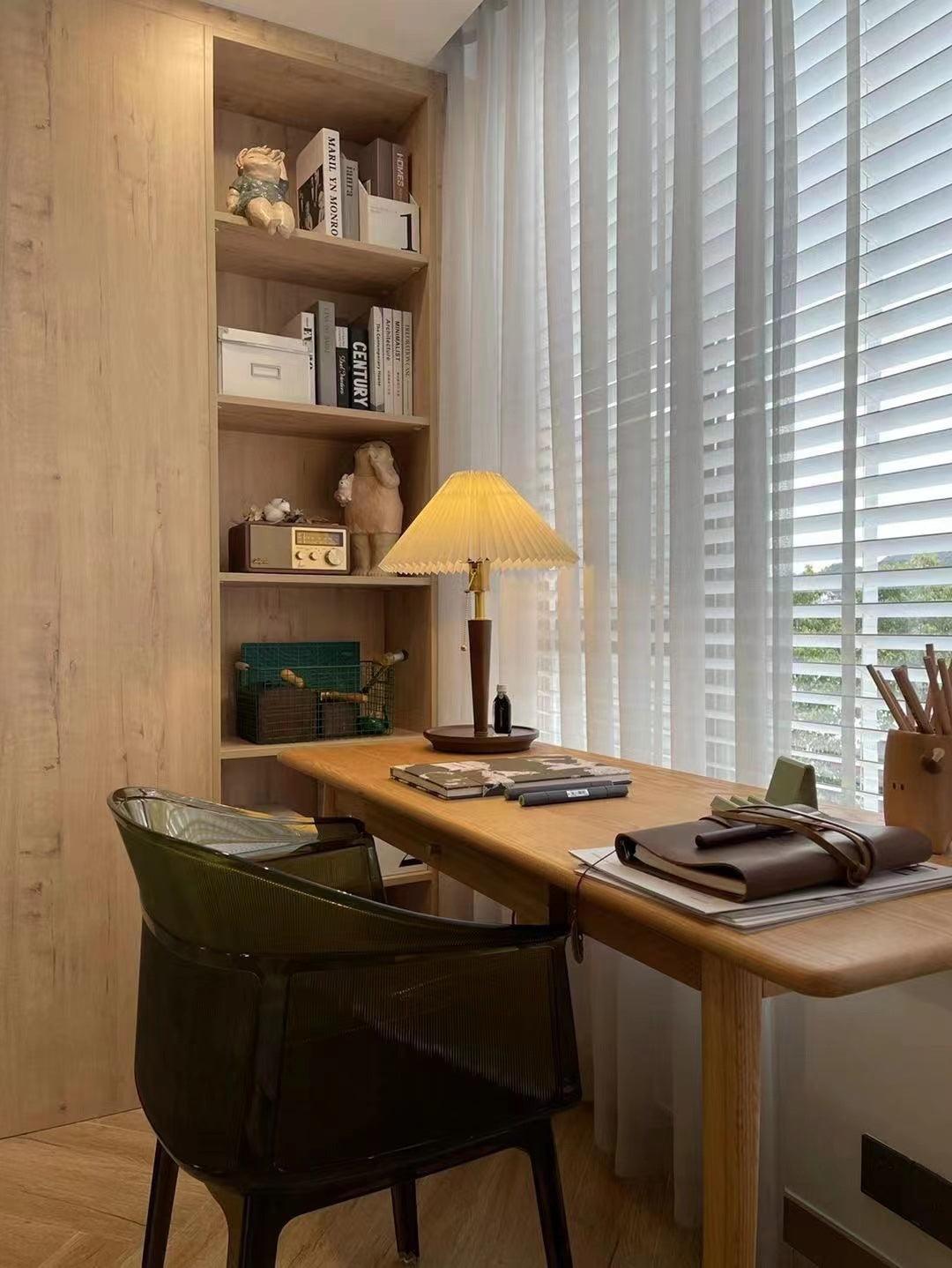 Elegant Cone Pleated Fabric Table Lamp - Modern Home & Office Lighting for Bedroom, Living Room, and Study Desk Decor
