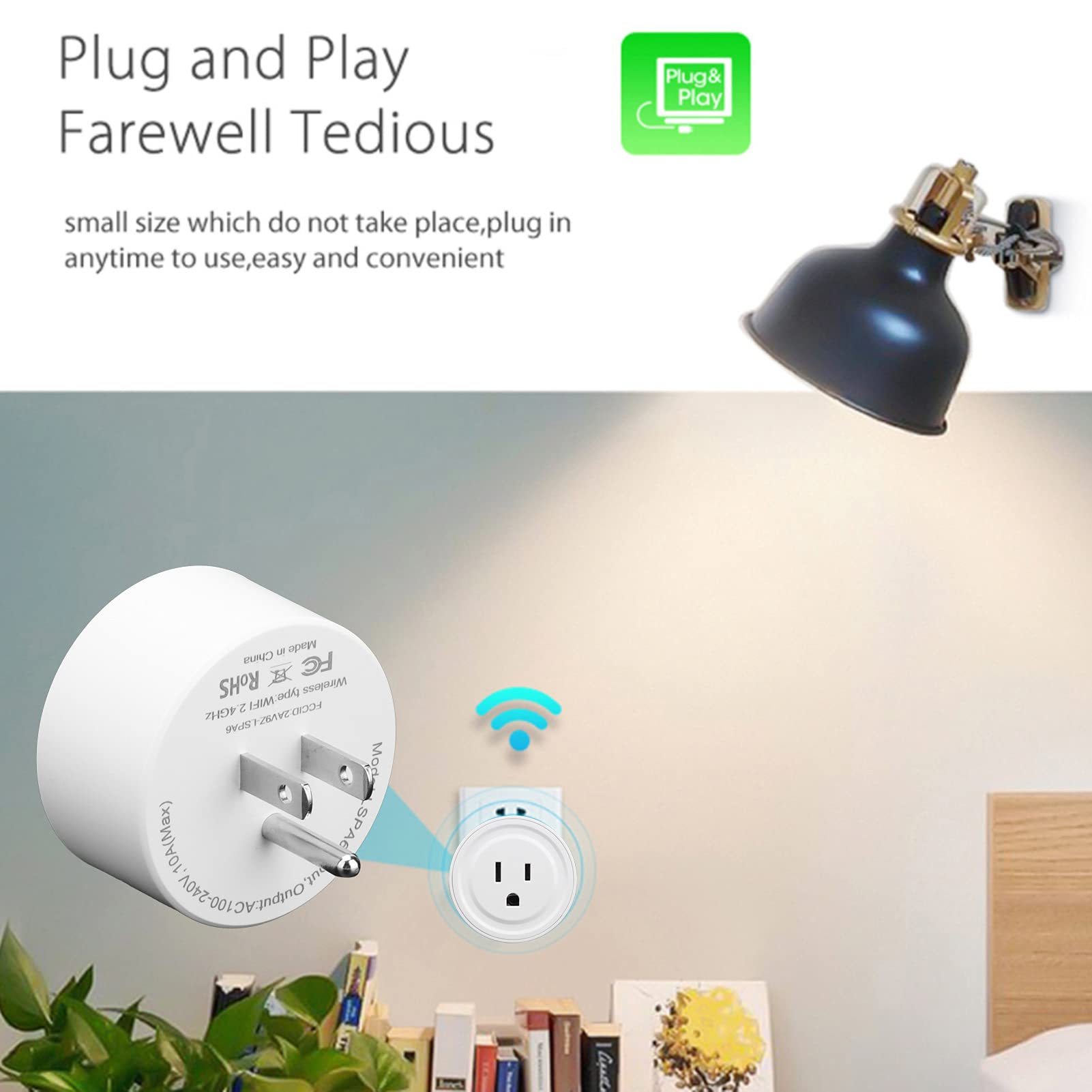 Smart Plug Outlet with Timer & Remote Control - 100-240V, 50/60Hz, US Standard Plug for Home & Office Appliances - Perfect for Lamps, Fans, Coffee Makers & Smart Home Automation