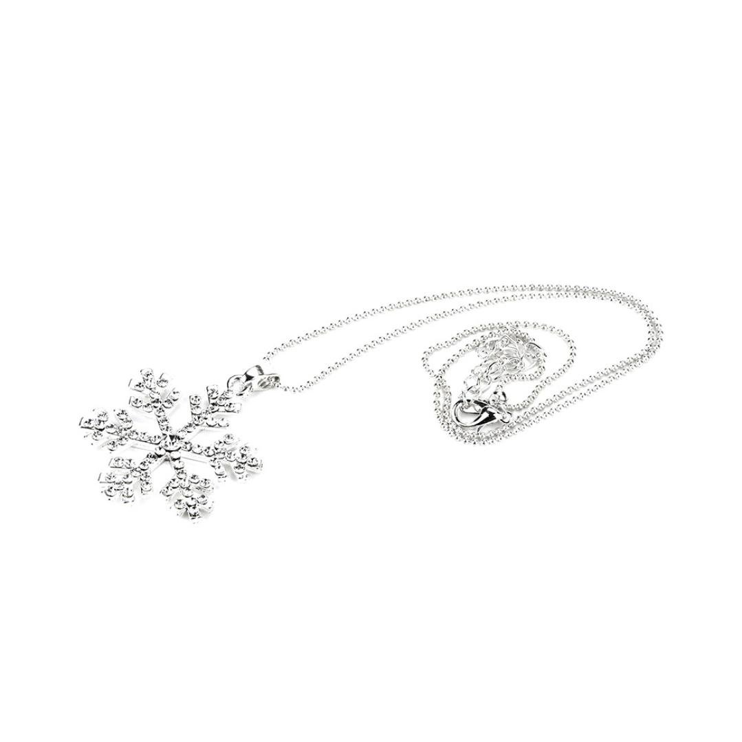 ZYOOH Women's Snowflake Crystal Rhinestone Silver Pendant Necklace - Elegant Silver Chain Jewelry for Christmas, Party & Romantic Gifts | Perfect for Holiday, Wedding & Special Occasions