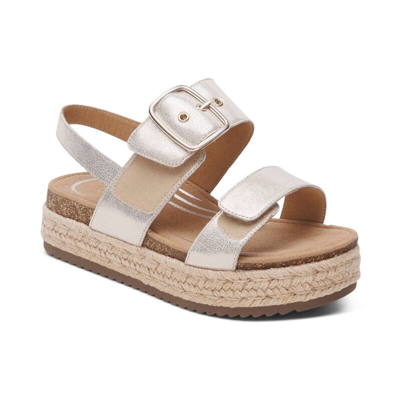 AETREX VANIA Arch Support Platform Sandals for Women - Comfortable Orthopedic Footwear for Walking, Travel & Everyday Wear