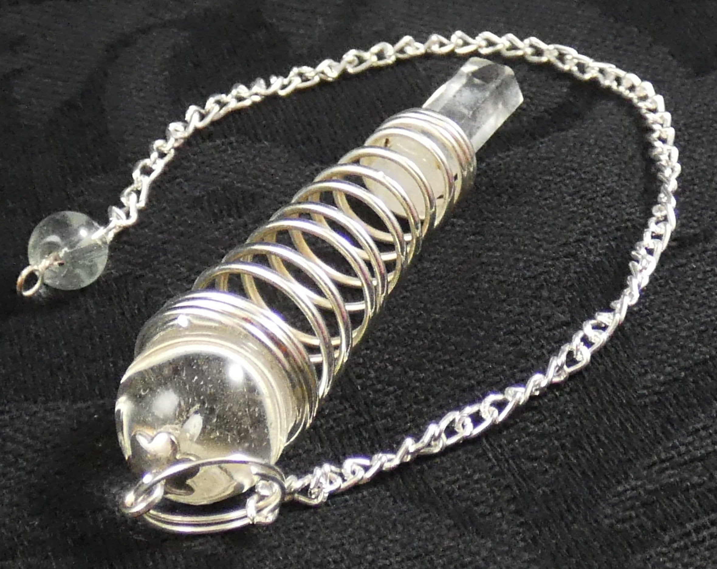 Natural Clear Quartz Sphere & Terminated Point Pendulum Set - Healing Crystal for Meditation, Reiki, Chakra Balancing & Energy Cleansing