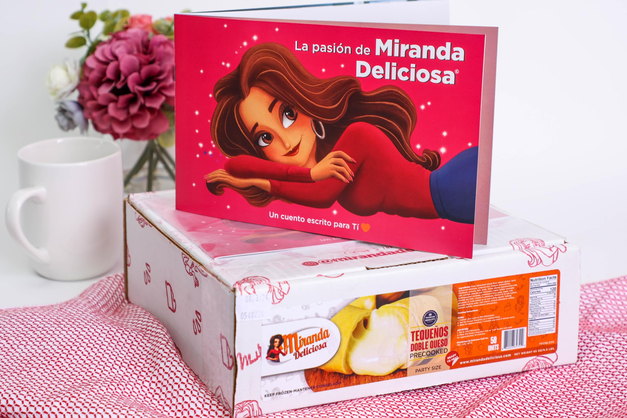 Miranda Deliciosa Tequeños Gourmet Double Cheese Sticks - Pre-Cooked with Thinner Dough & Extra Cheese (Doble Queso) - Ready to Heat - 50 Pieces per Box - Perfect for Parties, Snacking & Appetizers