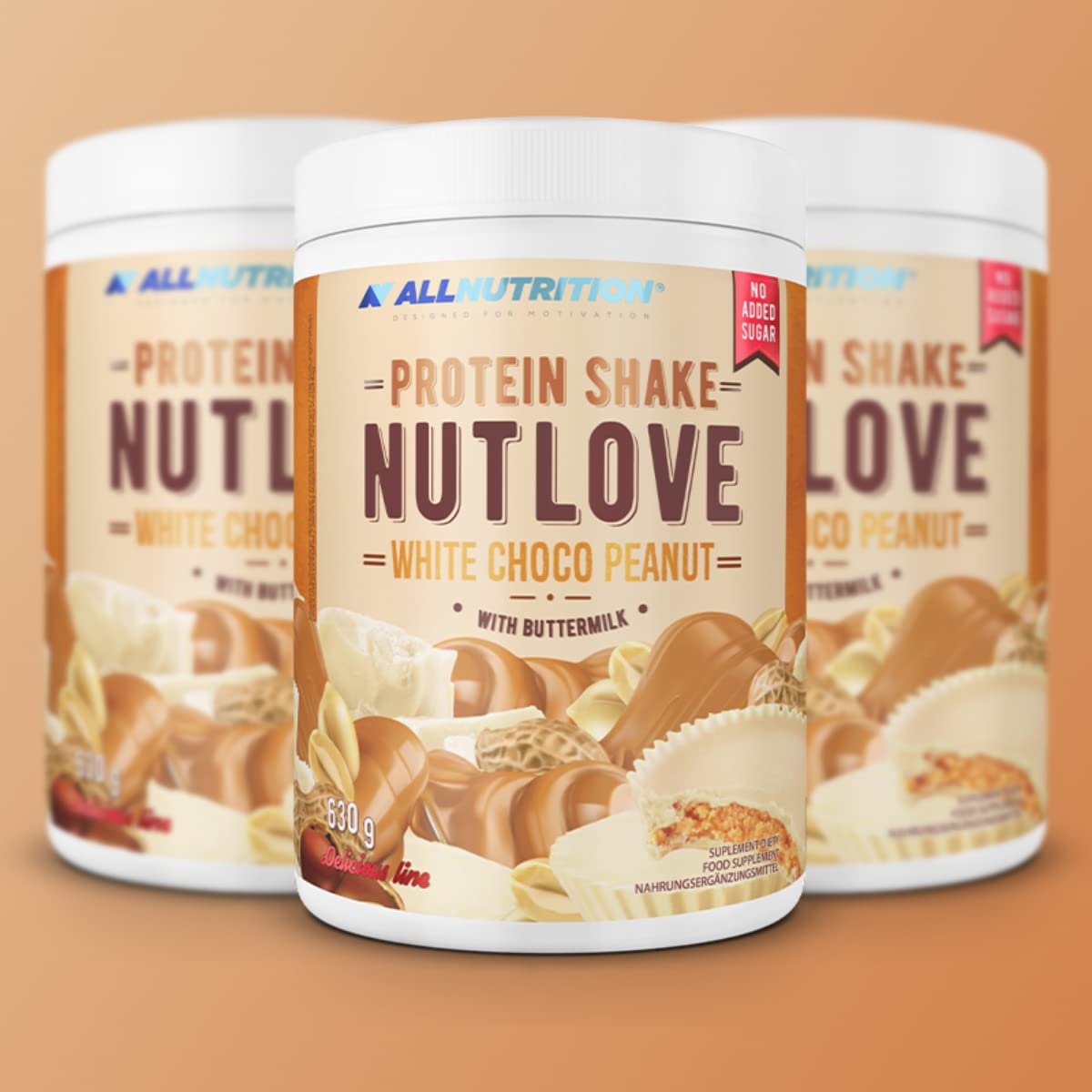 Allnutrition Nutlove Protein Shake - White Chocolate Peanut Flavor, 630g | High Protein Meal Replacement for Weight Loss & Muscle Recovery | Perfect for Post-Workout, Breakfast or Healthy Snacking