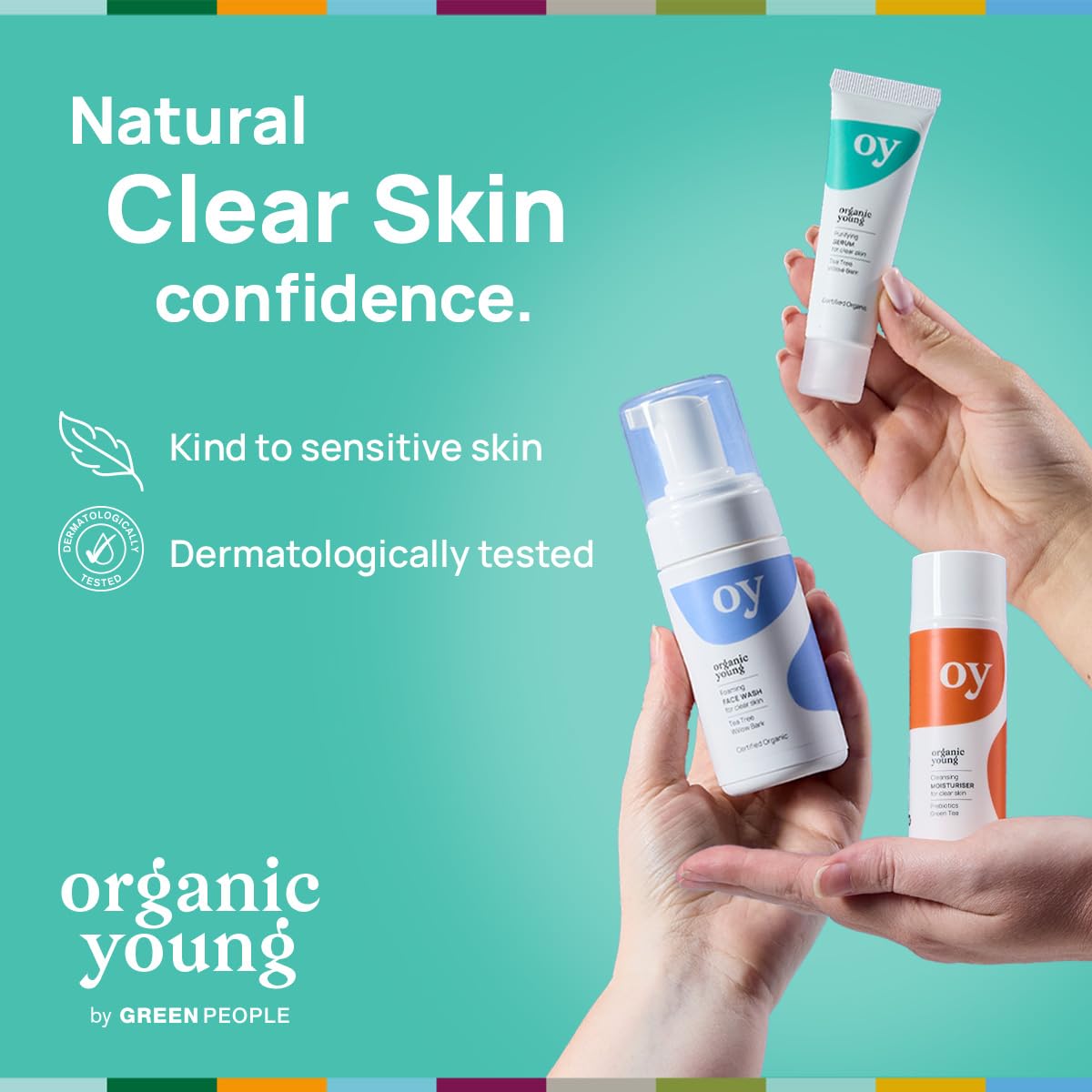 Green People Teen Skincare Set for Boys & Girls - Vegan Face Wash, Serum & Moisturizer for Spots & Blemishes | Cruelty-Free Tween Skincare Kit | Perfect for Daily Teen Skincare Routine & Acne-Prone Skin Care