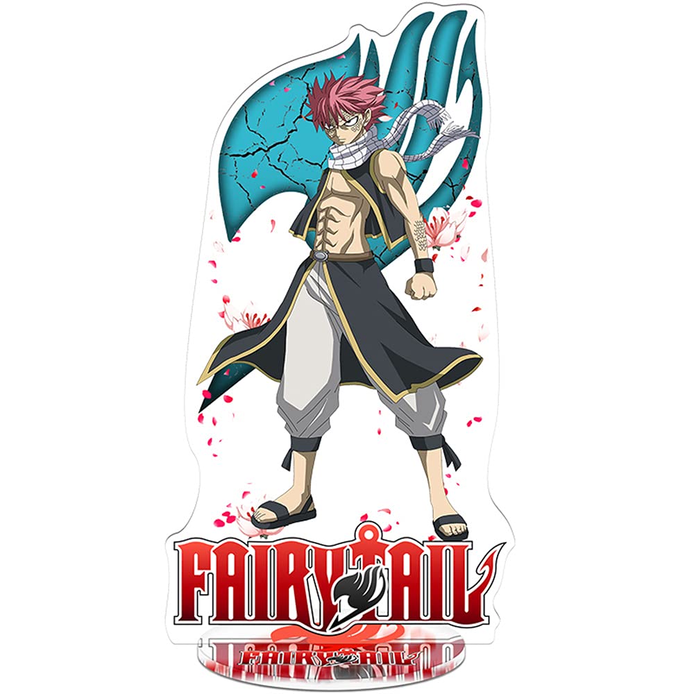 Fairy Tail Anime Standing Figure - Clear Desk Decoration Stand with Miniature Action Figure for Office, Gaming Setup, and Anime Collection Display
