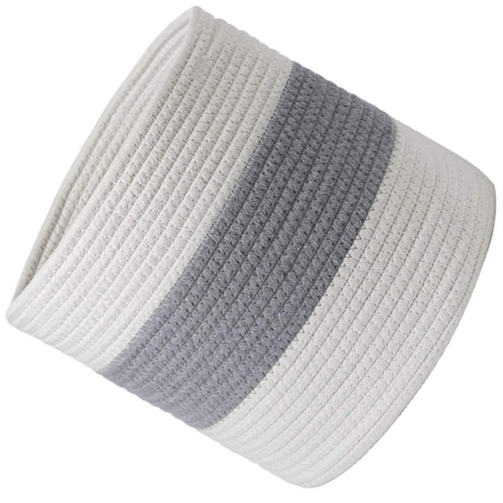 VICASKY Woven Storage Basket - 7.86x7.86 Inch Round Cotton Wicker Basket for Home Organization, Flower Pot Holder, Toy Storage & Closet Decor | Perfect for Nursery, Bathroom & Living Room Storage Solutions