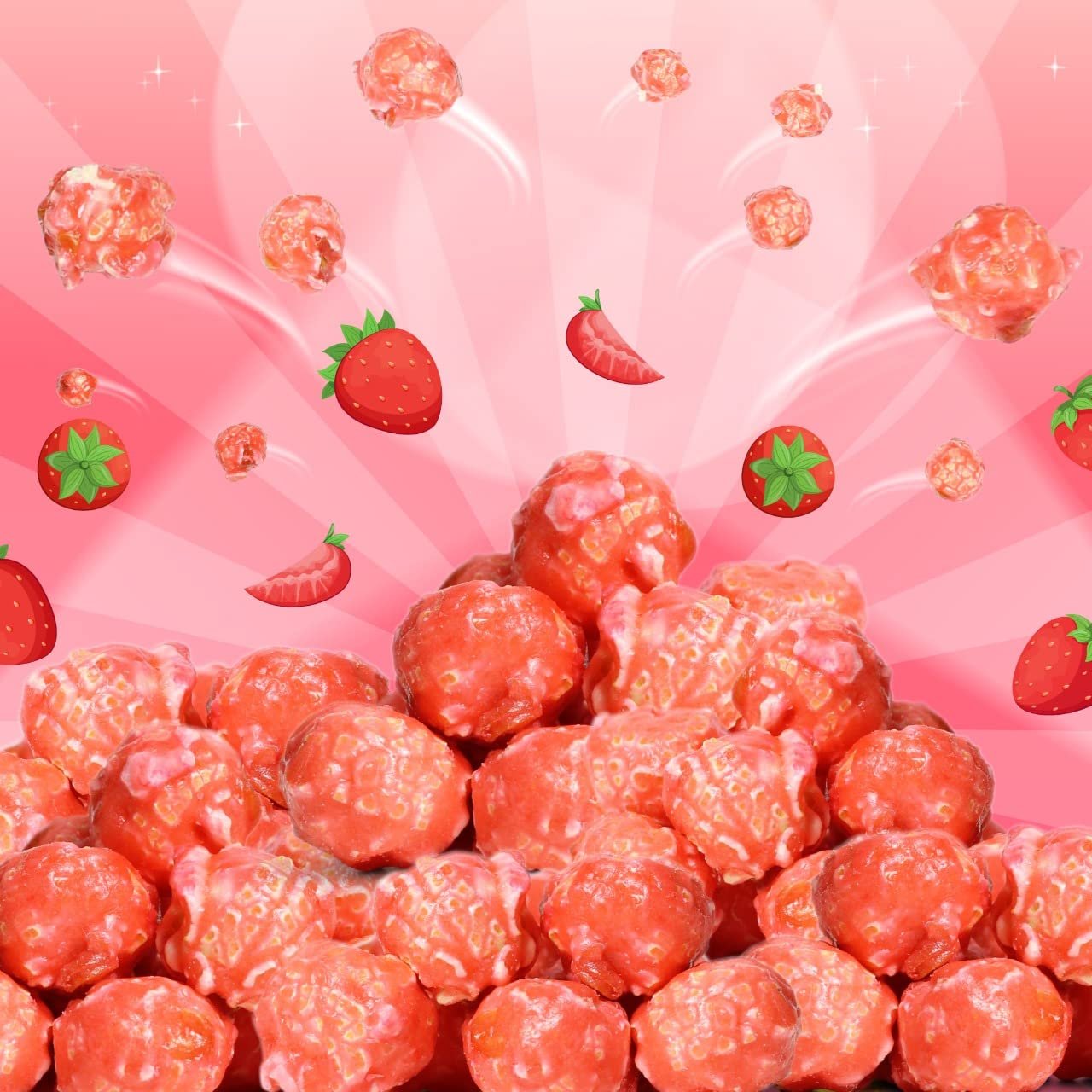 Strawberry Pink Gourmet Popcorn - Sweet & Crunchy Snack for Movie Nights, Parties & Gifts