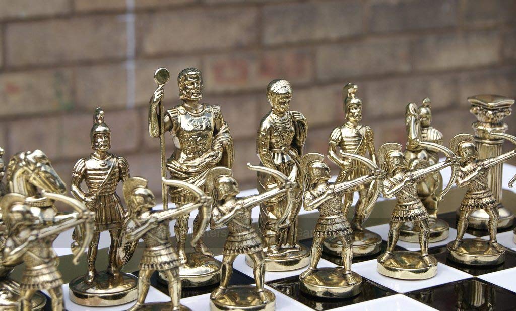 Premium Archers Metal Chess Set - 15.5 Inch Elegant Chess Board with Staunton Pieces - Perfect for Home, Office, and Gifts