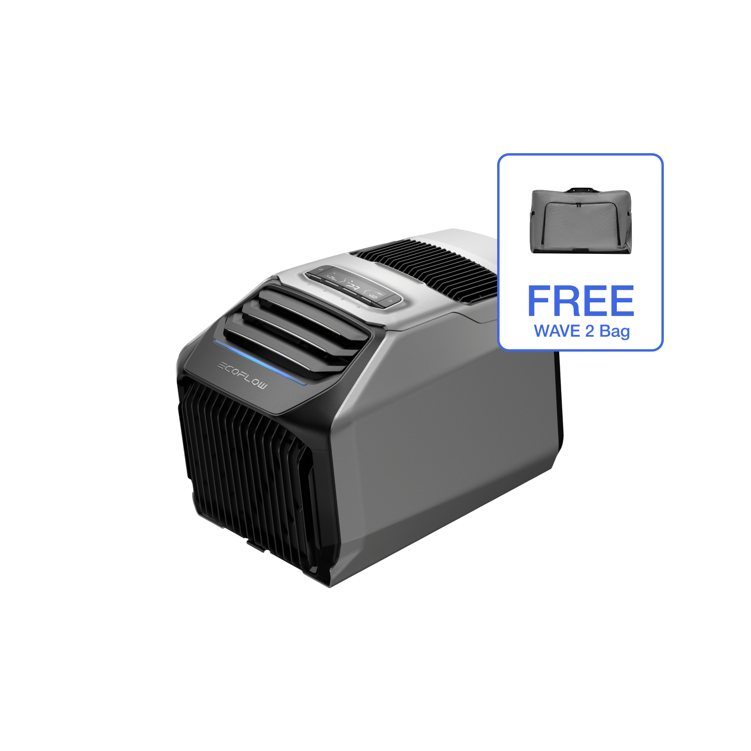 EcoFlow WAVE 2 Portable Air Conditioner & Heater - 3000BTU Cooling & Heating, Battery-Powered for Camping, RV, Outdoor Adventures & Emergency Use