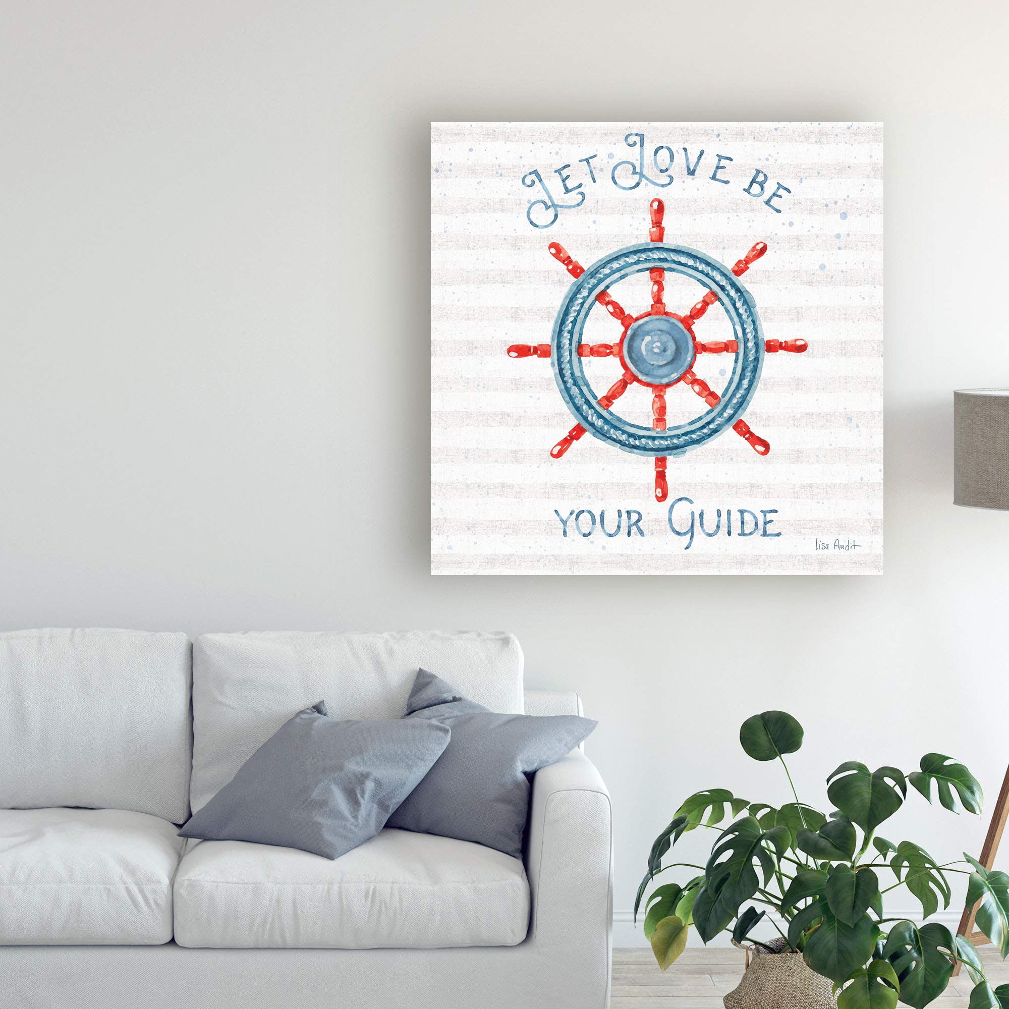 Trademark Fine Art Nautical Life V by Lisa Audit - 18x18 Canvas Wall Art - Coastal Home Decor for Living Room, Bedroom & Office