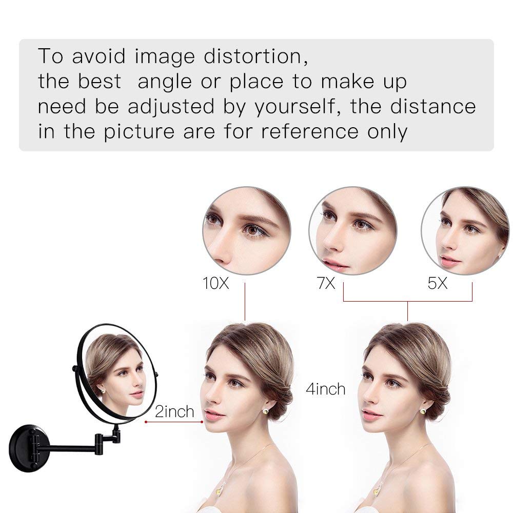 **Double Sided Wall Mount Makeup Mirror with 360° Rotation – Round Vanity Mirror for Home & Hotel Bathroom – Perfect for Makeup, Skincare & Grooming**