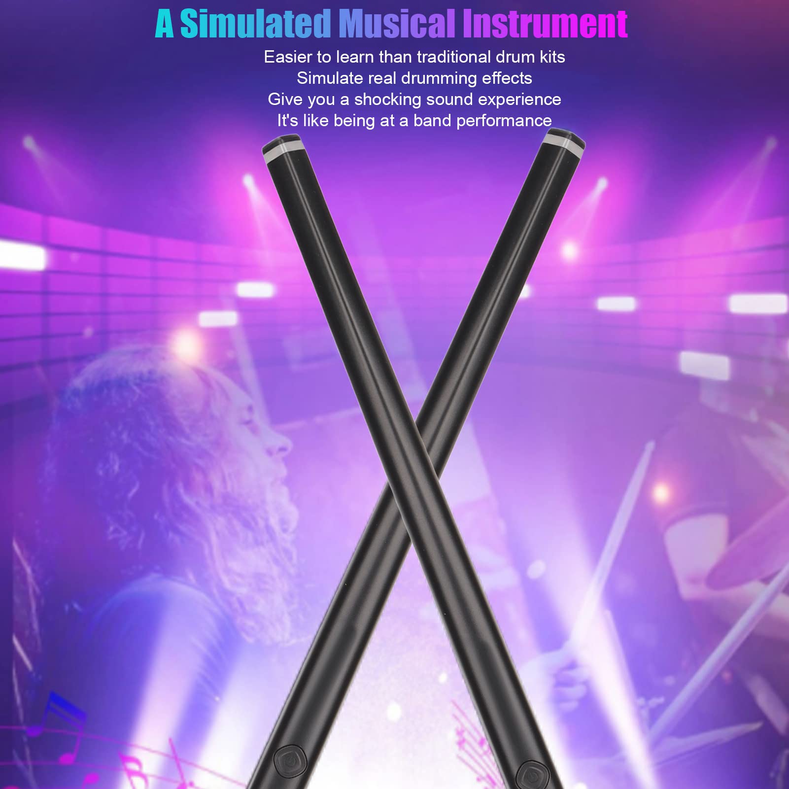 Electronic Drum Kit with Bluetooth MIDI Support - Air Drum Set with Virtual Reality Strike Technology & Somatosensory Drum Sticks - Perfect Musical Toy for Kids | Home Practice, Gaming & VR Music Experience