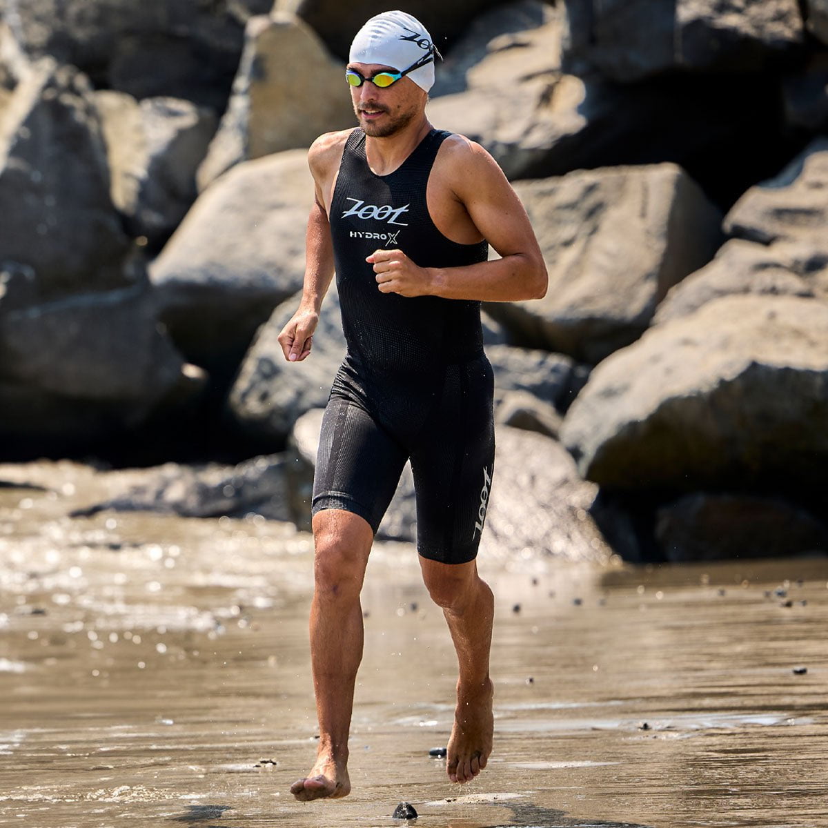 Men's Ultra HydroX Swimskin - High-Performance Swimwear for Competitive Swimming & Training - Black