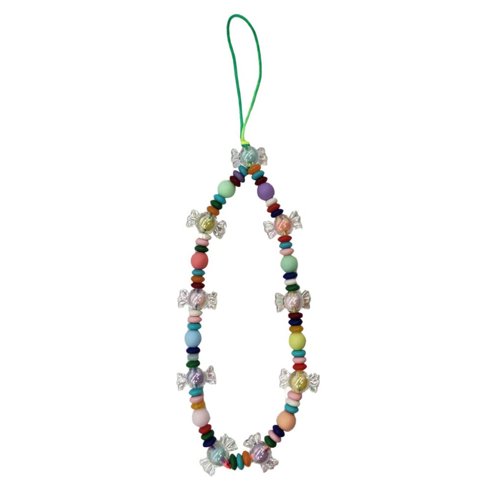 Kawaii Beaded Phone Charm with Pearls & Butterfly - Acrylic Phone Lanyard, Anti-Lost Wrist Strap for iPhone Samsung - Boho Style Accessory for Women Girls | Perfect for Work, School, Travel & Everyday Use