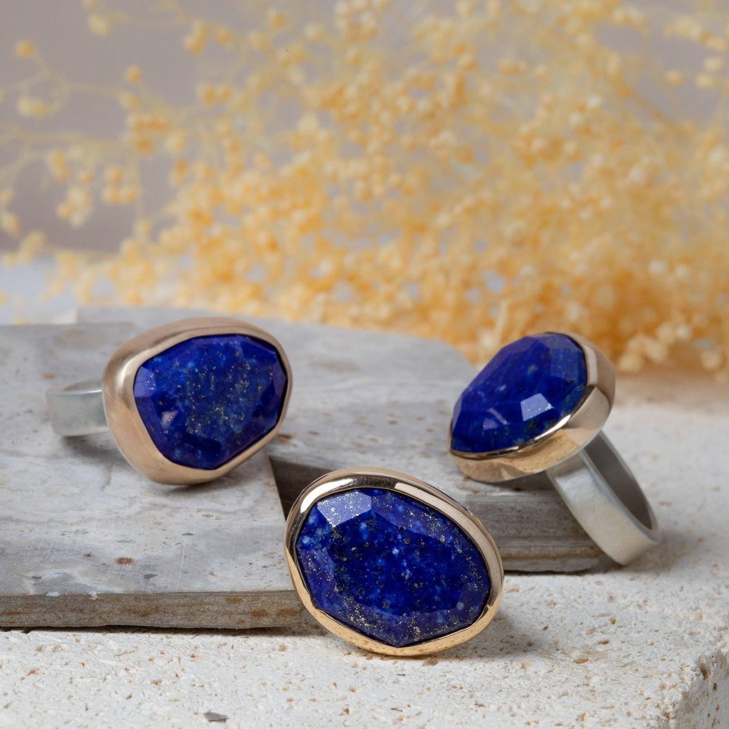 Lapis Ring - Genuine Lapis Lazuli Silver Ring for Women, Handmade Bohemian Jewelry - Perfect for Gifts, Boho Fashion & Spiritual Healing