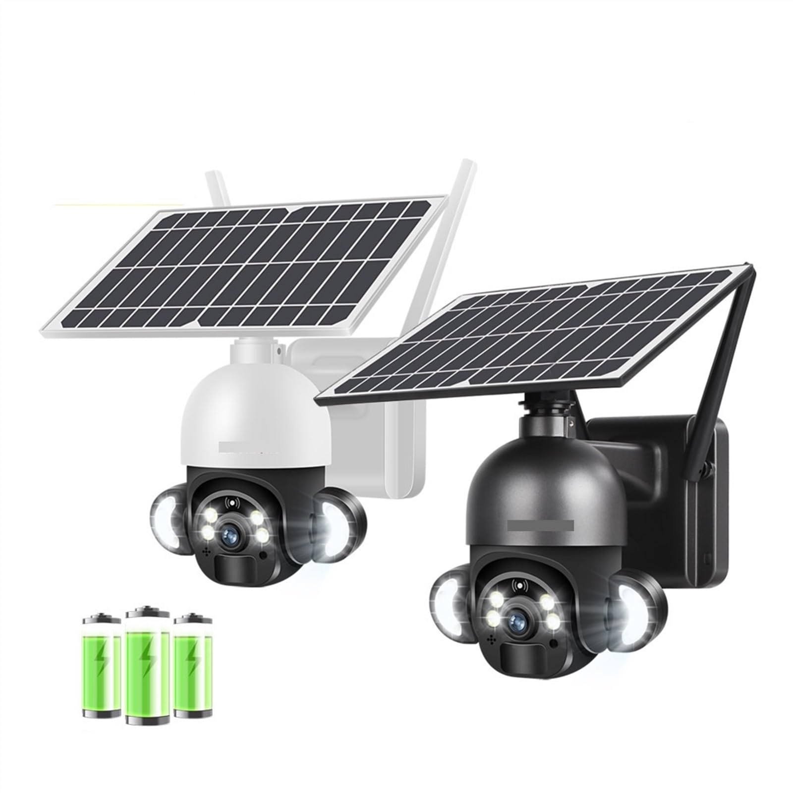 4MP 4G LTE Wireless Security Camera with Solar Panel - Outdoor CCTV Surveillance System with SIM Card Slot, 6W Solar Power & Long Battery Life for Home Security (White, Includes 128GB Storage) - Perfect for Monitoring Backyards, Driveways & Remote Properties Without WiFi