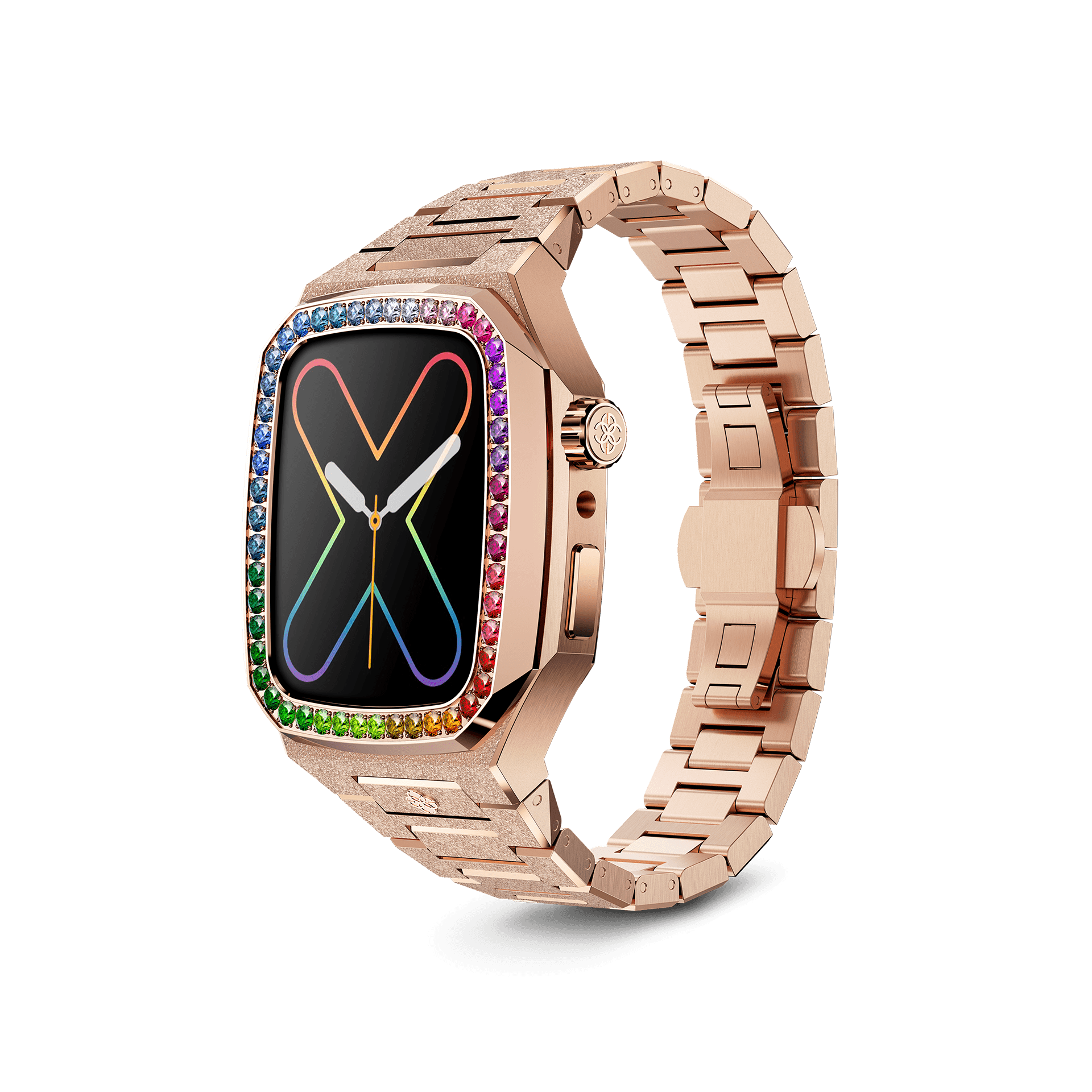 Apple Watch Case for Series 7/8/SE - EVF41 Rainbow Frosted Rose Gold Protective Cover | Perfect for Gym, Running & Everyday Use