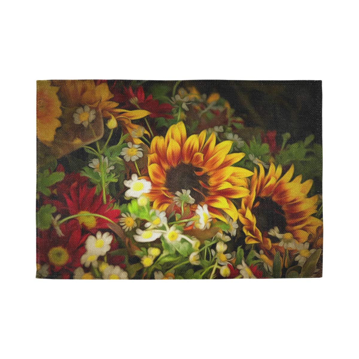 Blueangle Sunflower Placemats Set of 6 - Non-Slip Heat Resistant Table Mats for Dining Table Decor | Perfect for Kitchen, Party, and Home Decor