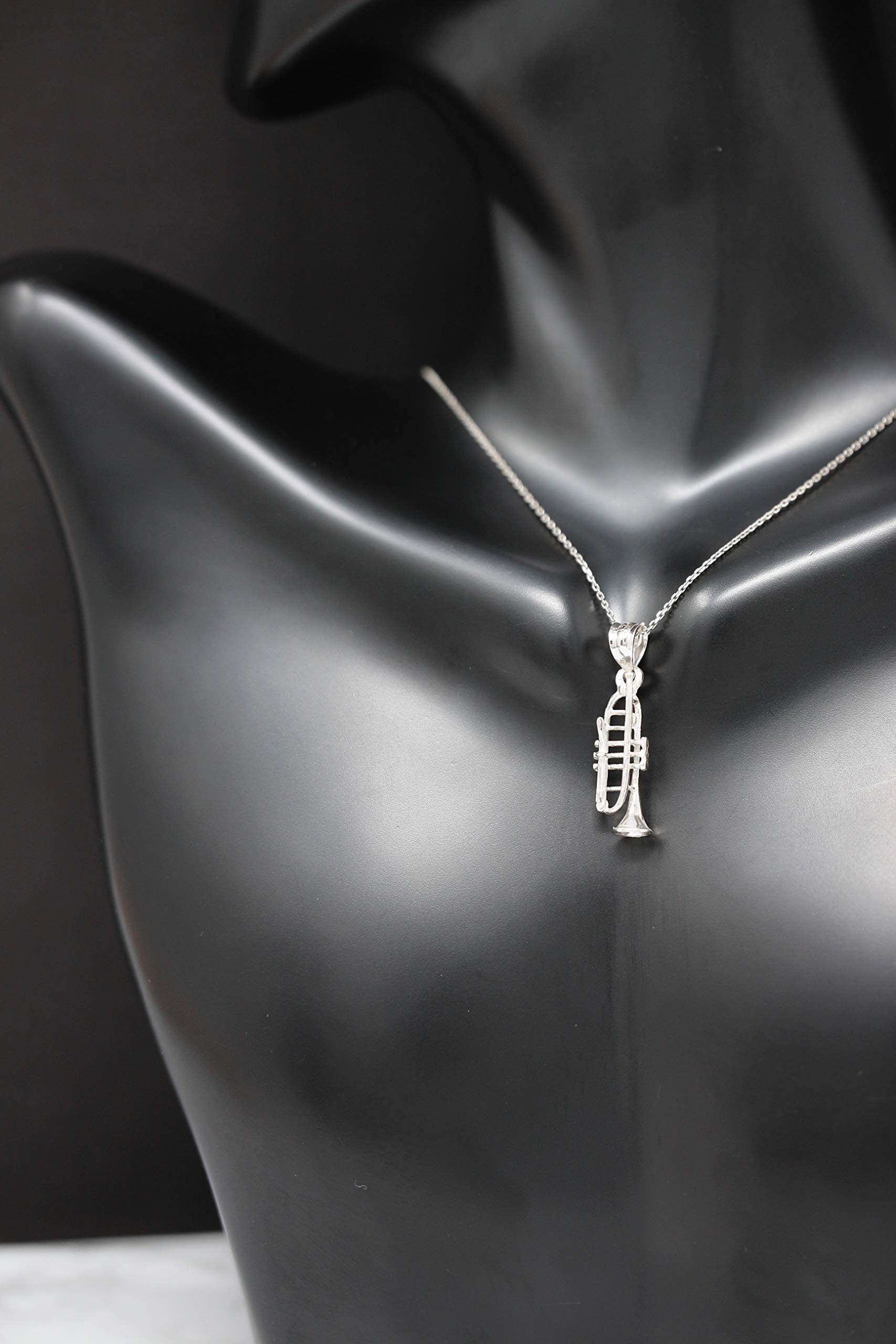 10K Gold Trumpet Horn Charm Pendant Necklace - Elegant Musical Jewelry Gift for Musicians & Music Lovers | Perfect for Performances, Concerts & Special Occasions