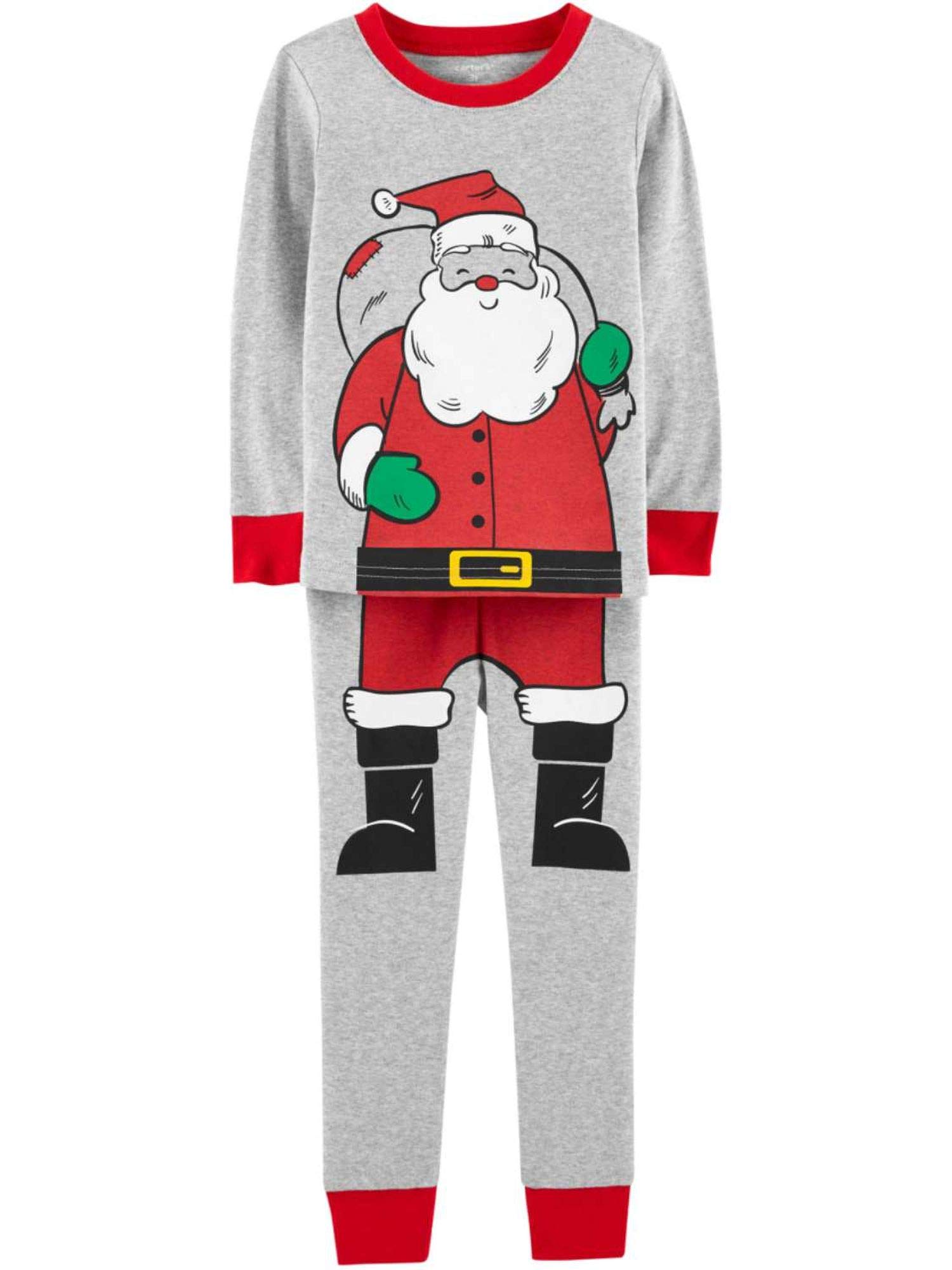 Carters Baby Boys Santa Claus Christmas Pajamas Set - Gray Holiday Sleepwear for Infants & Toddlers | Cozy Winter Family Matching Outfits & Christmas Morning Photos