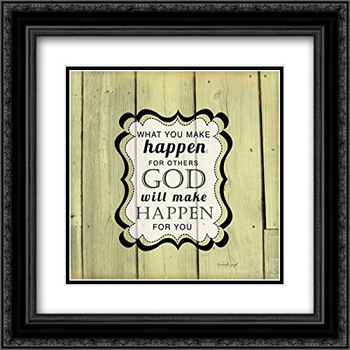 15x15 Black Ornate Framed Double Matted Museum Art Print - 'God Will Make Happen' by Jennifer Pugh | Religious Wall Decor for Home, Office & Church
