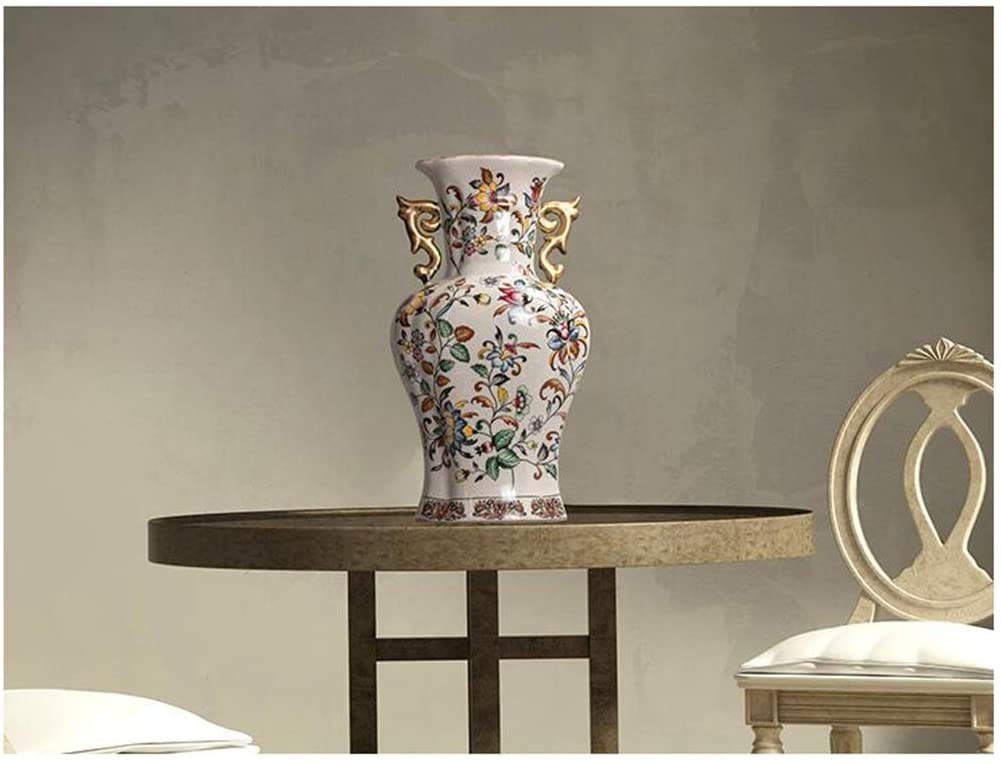 Golden Ceramic Vase Ceiling Decoration - 36X20cm Elegant Home & Living Room Decor for Flowers & Crafts | Perfect for Model Rooms, Wedding Decor, and Luxury Interior Design by WHLONG