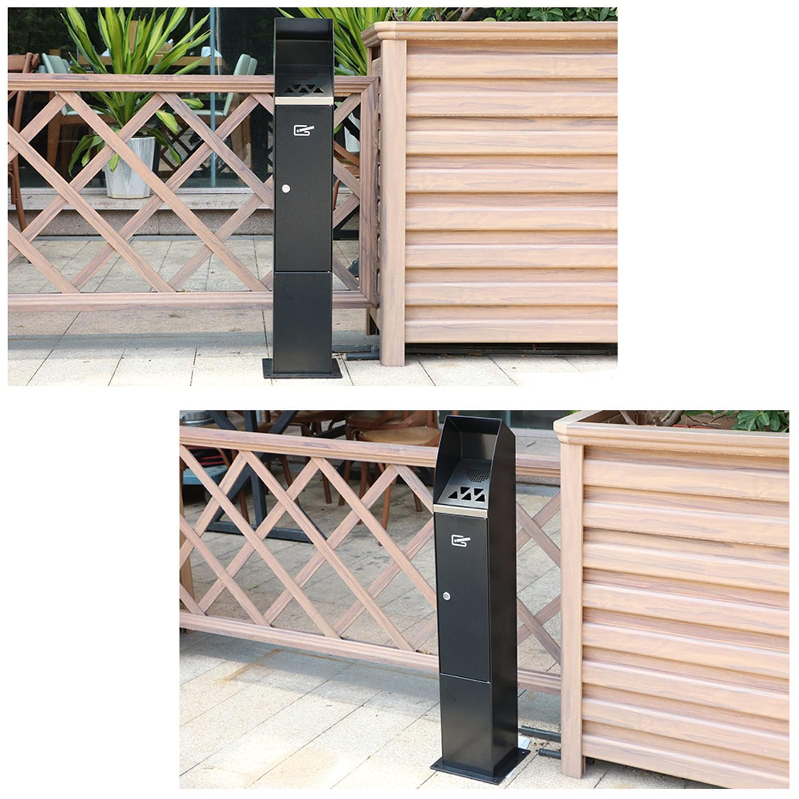 Premium Outdoor Standing Ashtray - Heavy Duty Commercial Grade Cigarette Receptacle for Patios, Restaurants, Bars & Convenience Stores - Weatherproof Smoking Station for Outdoor Use