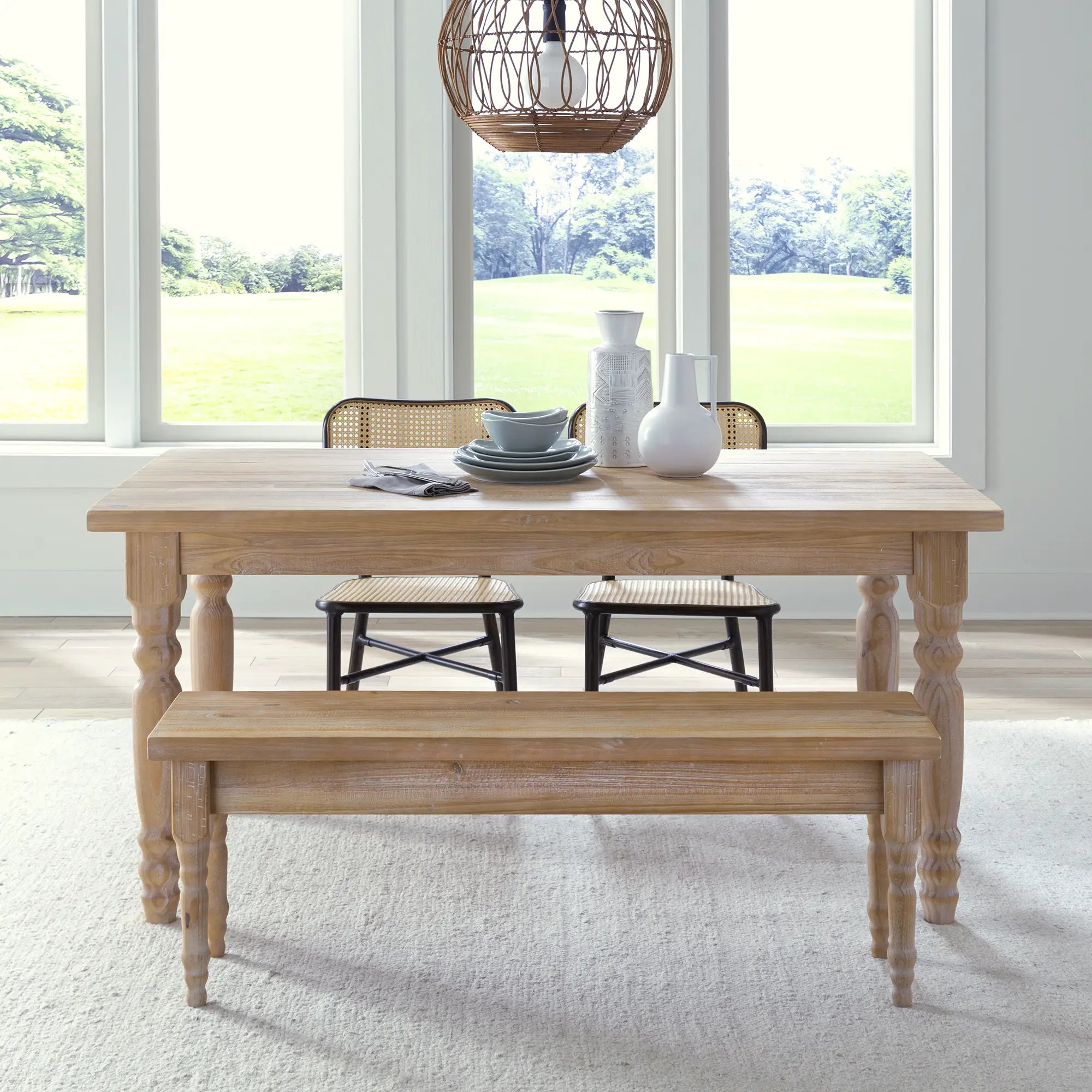 Valerie Solid Wood Bench - Rustic Entryway, Dining, or Bedroom Seating - Handcrafted Wooden Bench for Home Decor