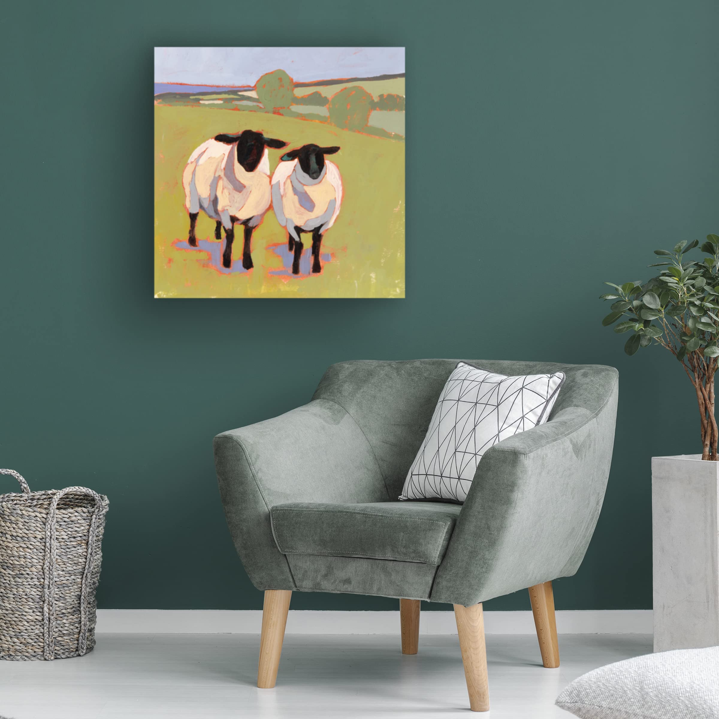 Victoria Borges Suffolk Sheep IV Canvas Art Print - Premium Trademark Fine Art Wall Decor for Living Room, Bedroom & Office